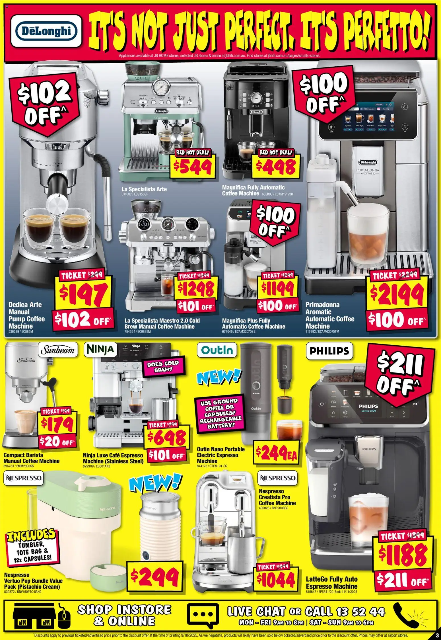 JB Hi-Fi catalogue - valid from 23.10.2025 | Page: 3 | Products: Coffee, Rice, Portable, Espresso machine