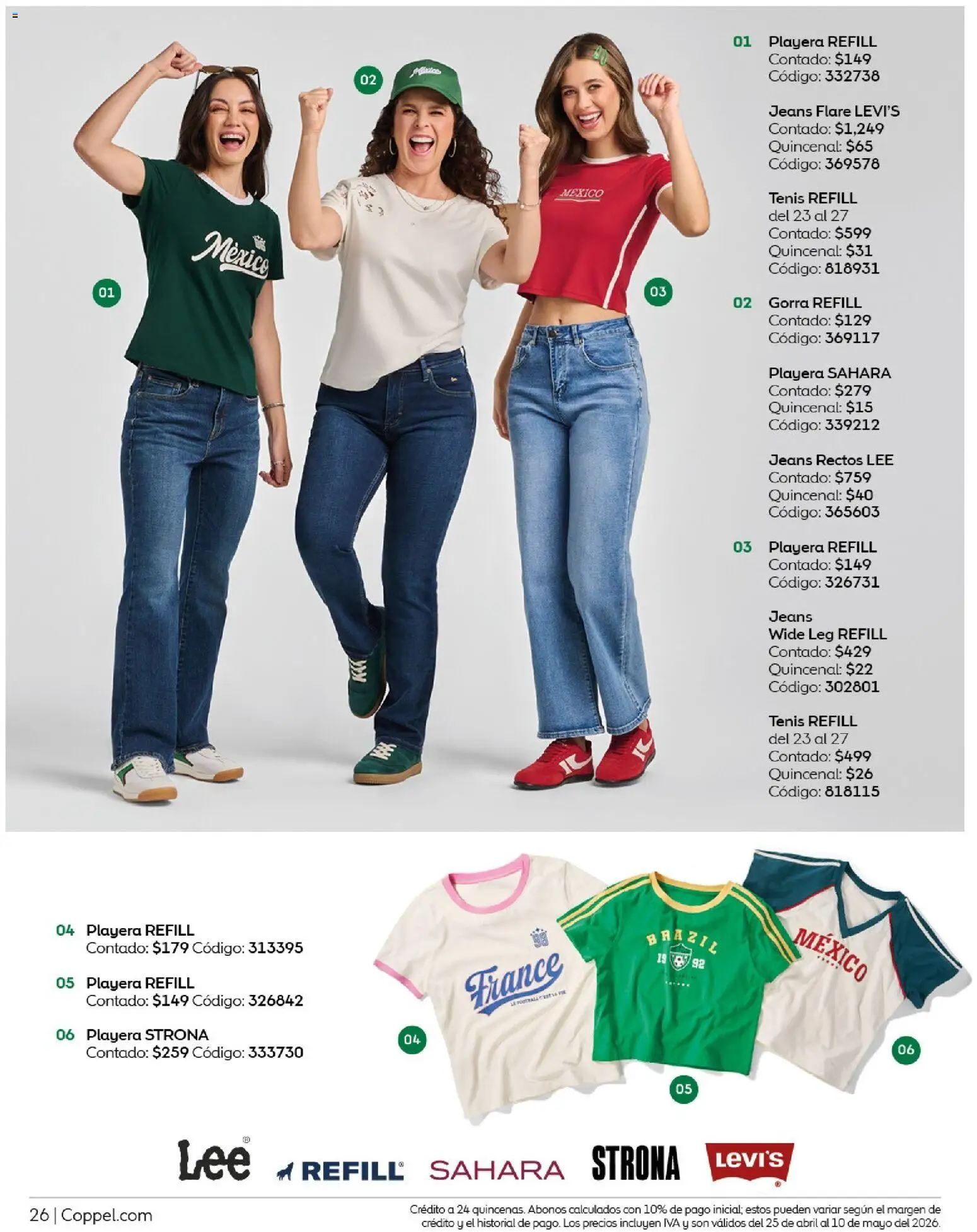 Nuevas ofertas de Coppel válidas en toda la República Mexicana desde el 25.04.2026. ¡Encuentra las mejores ofertas en Coppel catálogo Los regalos que mamá siempre quiere! | Página: 26 | Productos: Tenis, Gorra, Playera