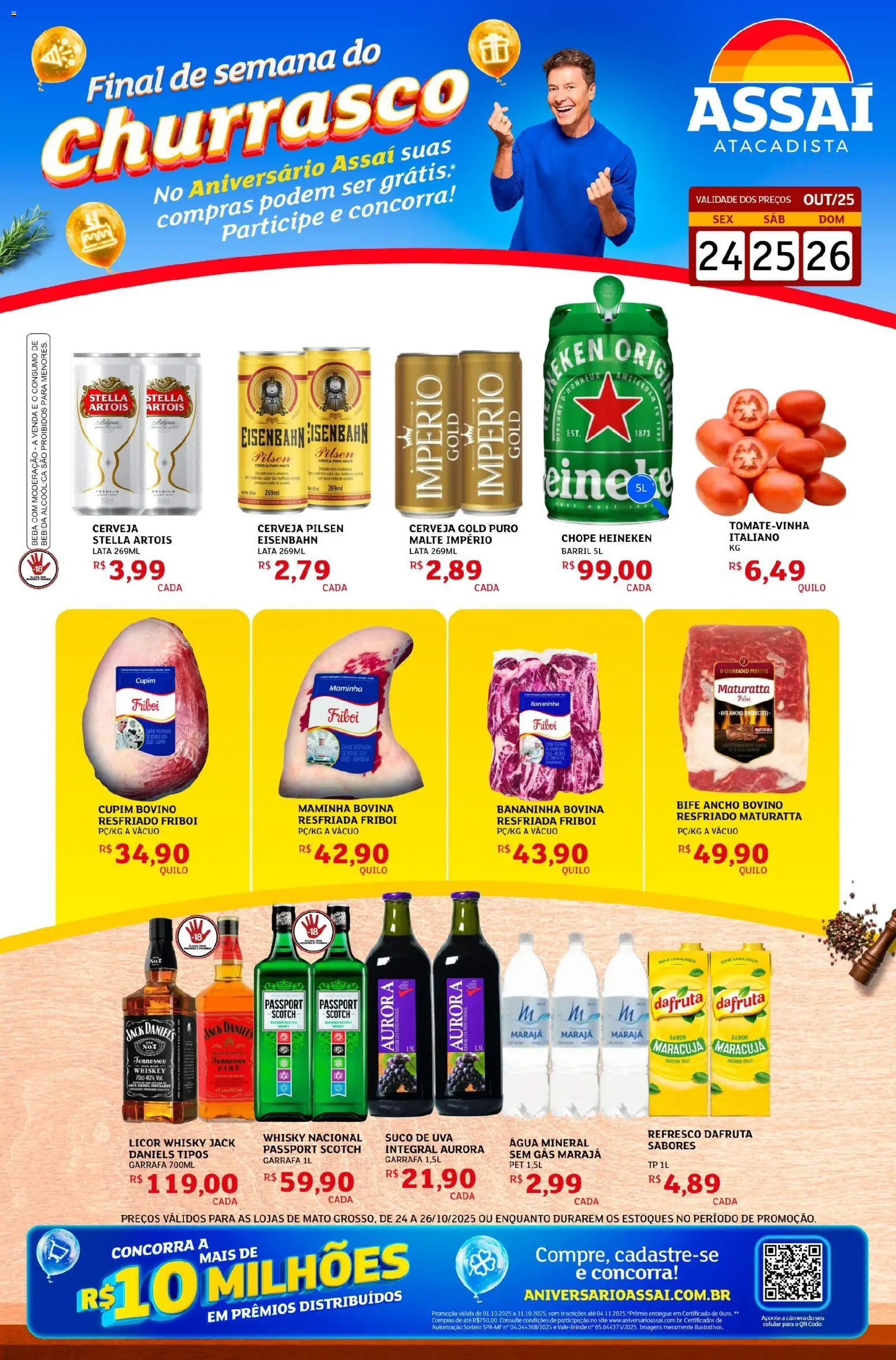 Assaí Atacadista Folheto - válido de 24.10.2025 | Página: 1 | Produtos: Celular, Whisky, Licor, Suco