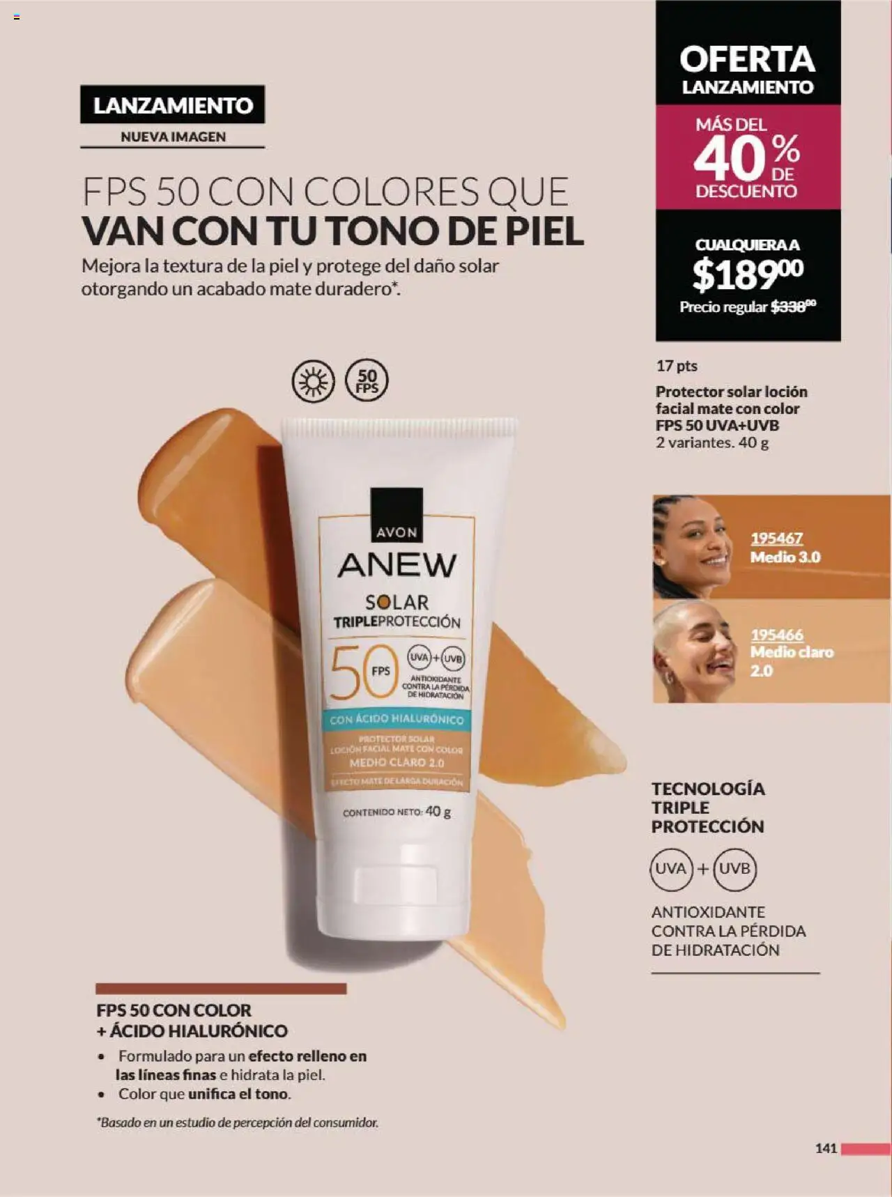 Nuevas ofertas de AVON válidas en toda la República Mexicana desde el 09.08.2025. ¡Encuentra las mejores ofertas en AVON - Campaña 13 2025! | Página: 150 | Productos: Loción, Uva, Mate, Protector solar