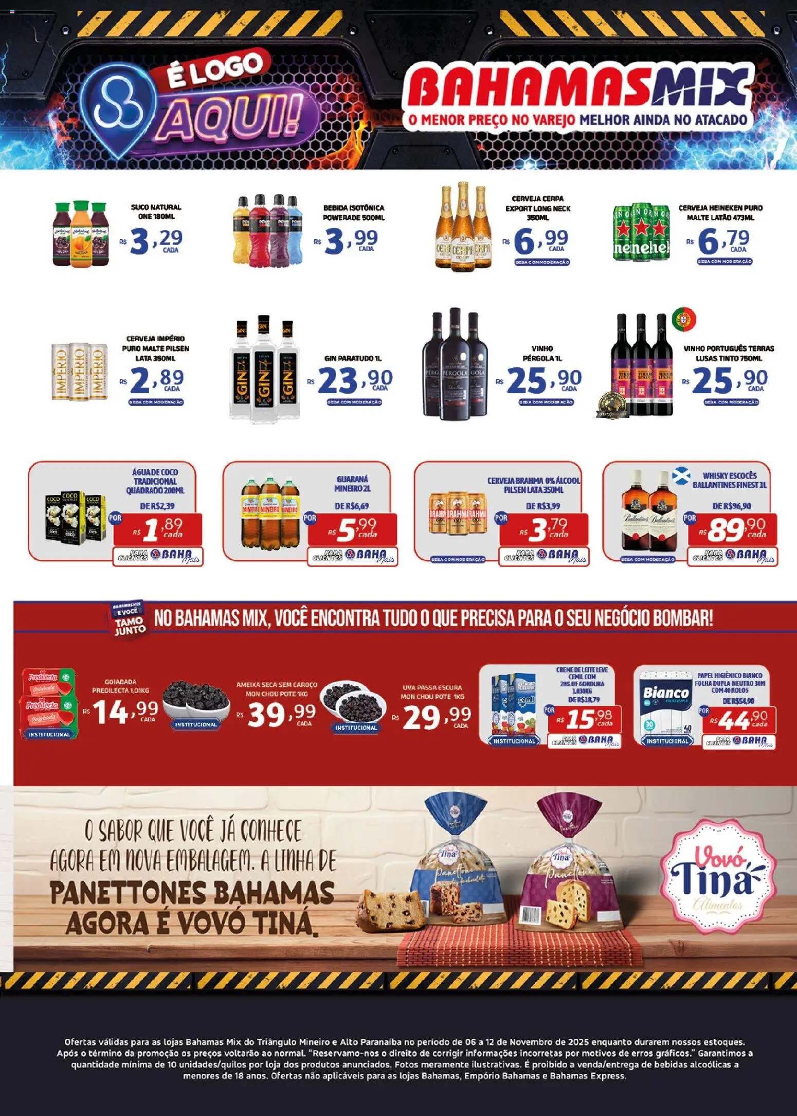 Bahamas Mix Folheto - válido de 06.11.2025 | Página: 3 | Produtos: Leite, Gin, Heineken, Bebida