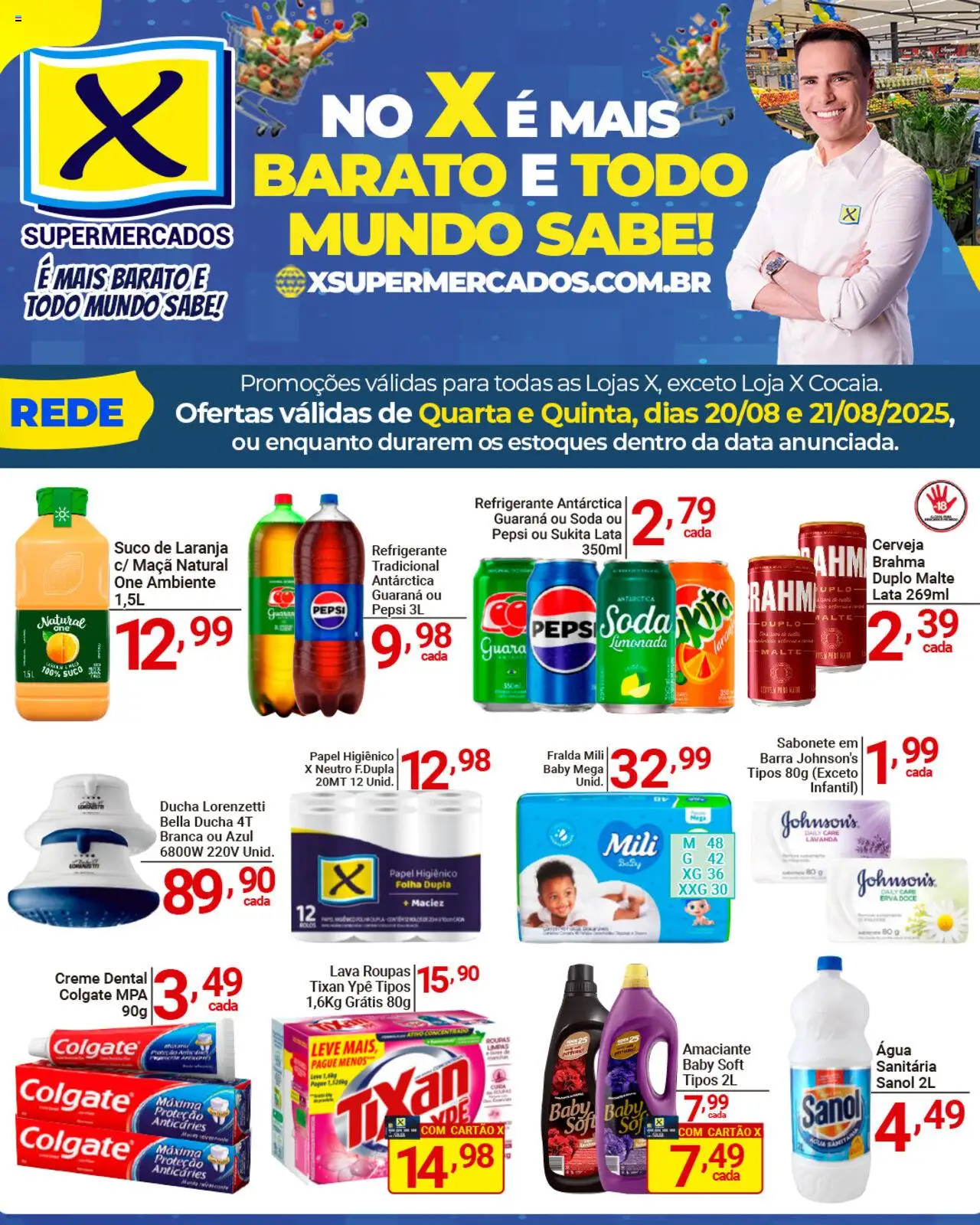 X Supermercados Folheto - válido de 20.08.2025 | Página: 2 | Produtos: Creme, Sabonete, Soda, Amaciante