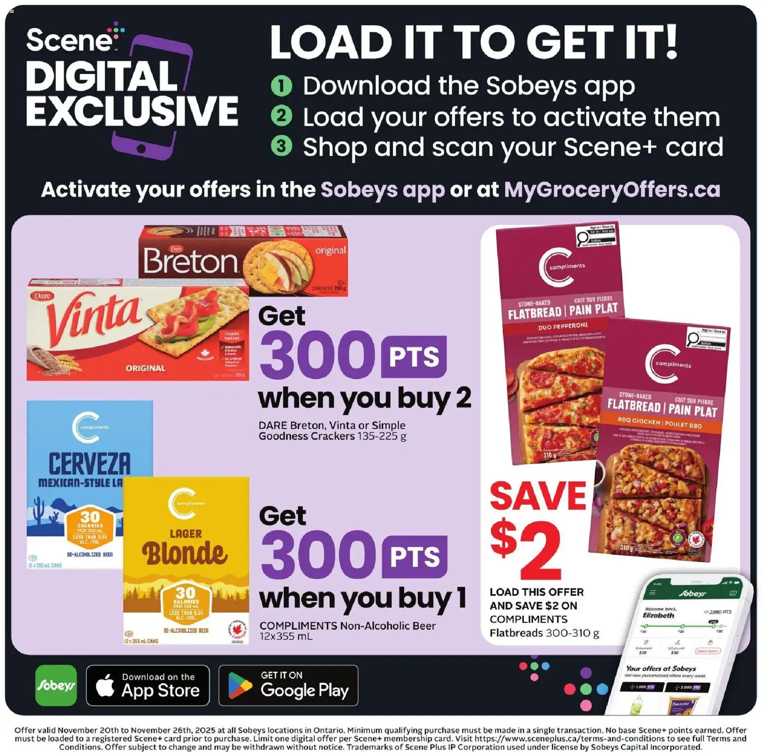 Sobeys flyer valid from 20.11.2025 | Page: 13 | Products: Beer, Chicken