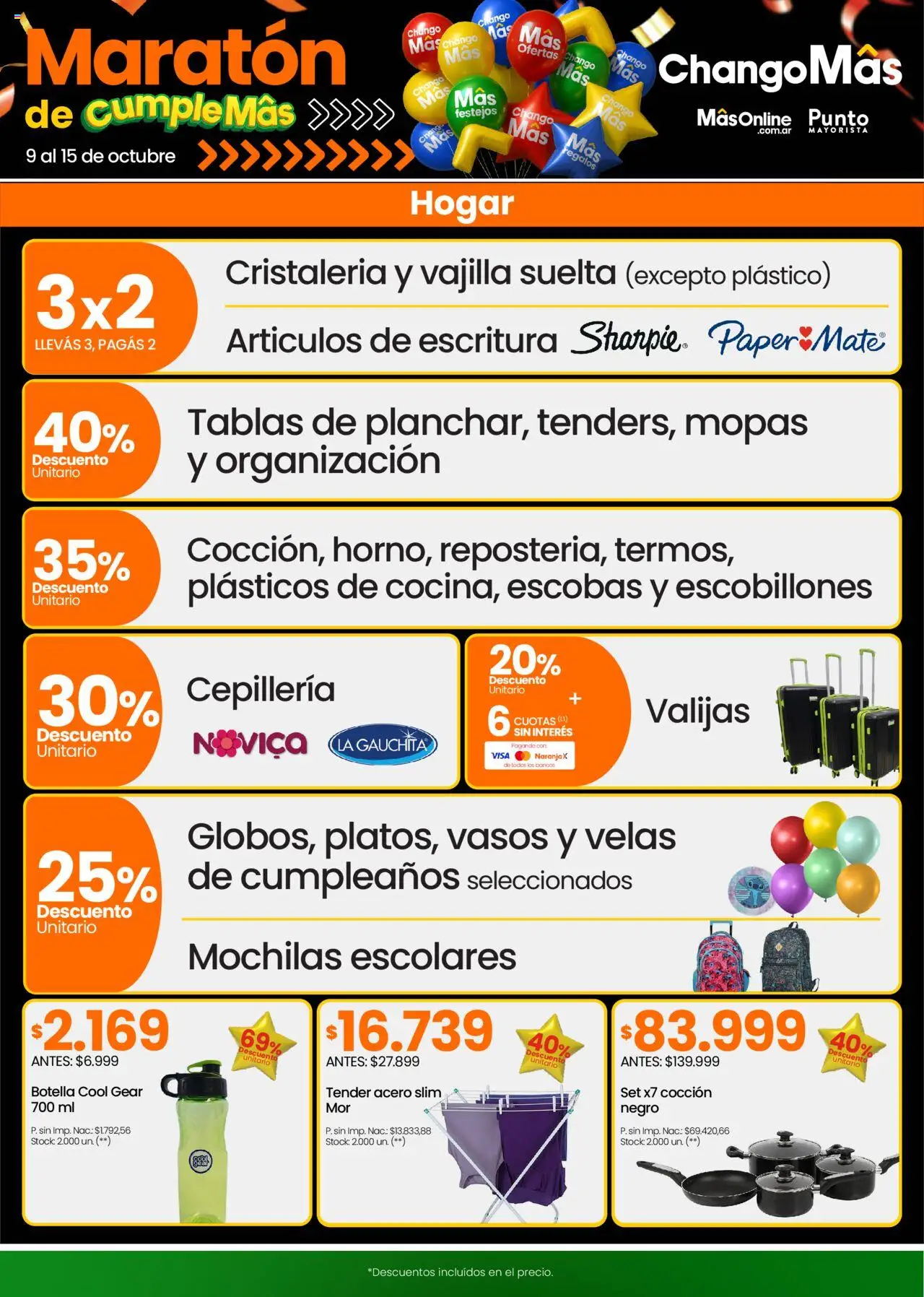 Changomas ofertas │ válido desde el 09.10.2025 | Página: 16 | Productos: Botella, Mate, Tender, Vasos