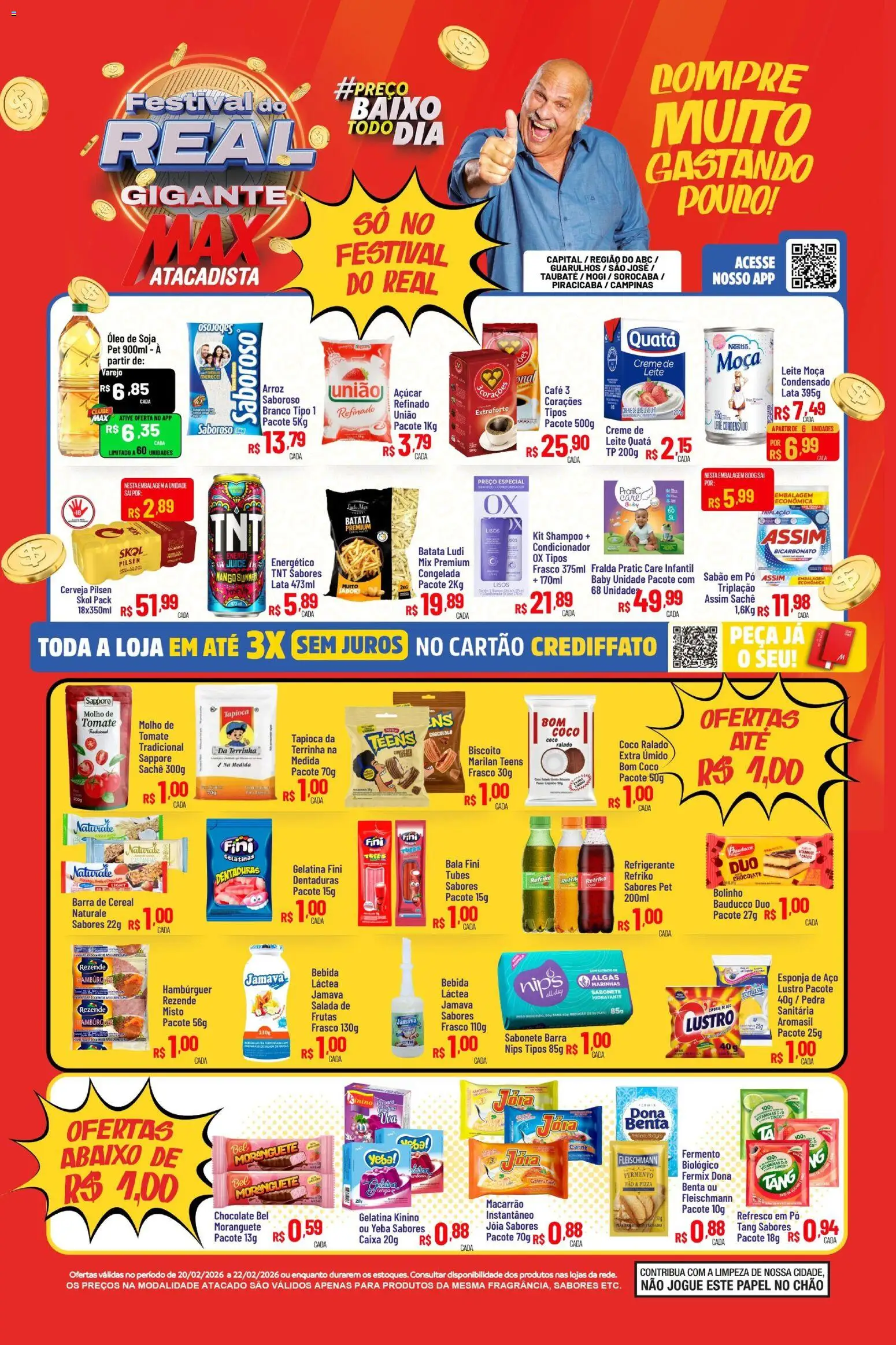 Max Atacadista Folheto - válido de 20.02.2026 | Página: 1 | Produtos: Sabão em pó, Esponja de aço, Soja, Gelatina