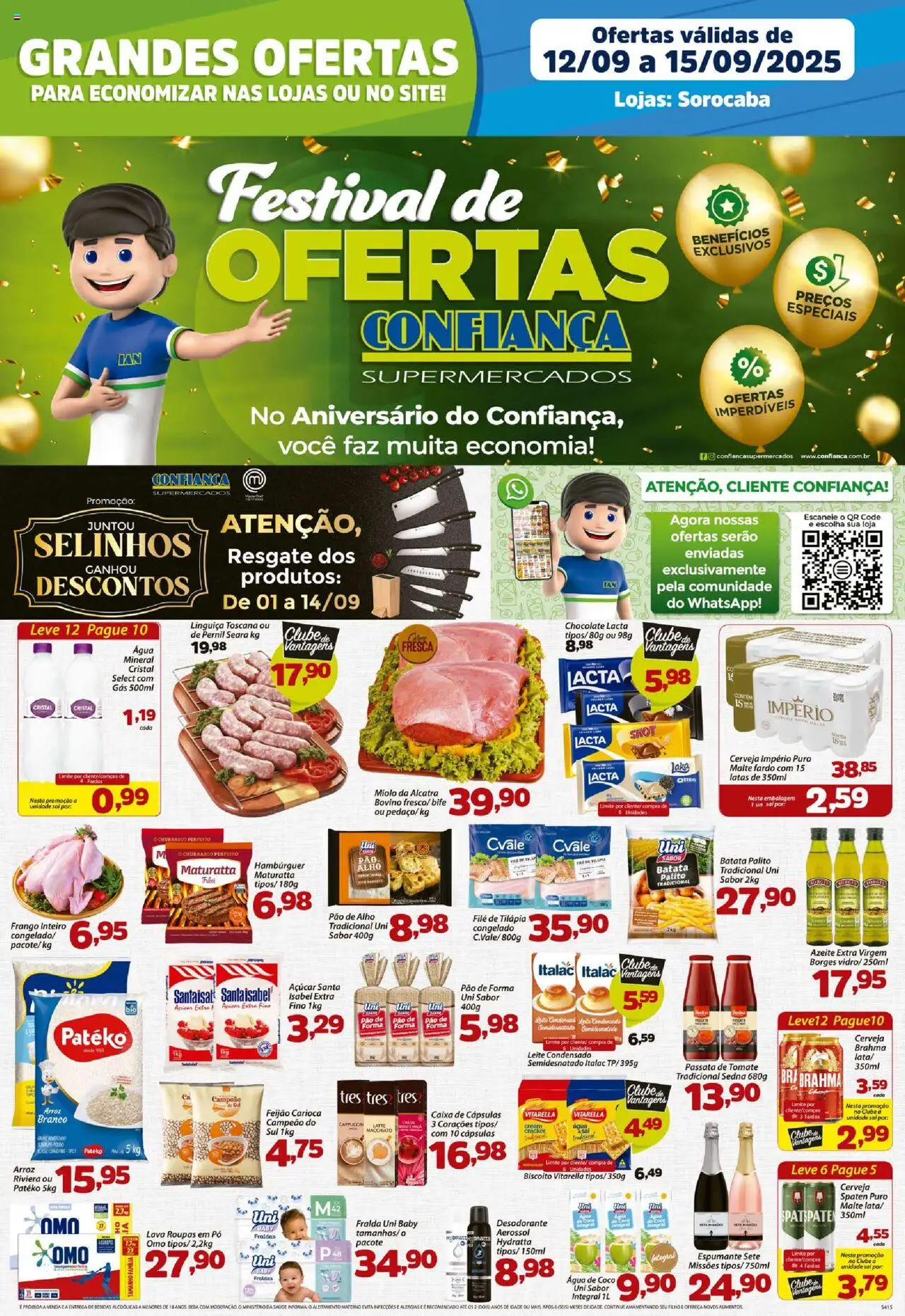 Confiança Folheto - válido de 12.09.2025 | Página: 1 | Produtos: Feijão, Pao de alho, Caixa, Roupas