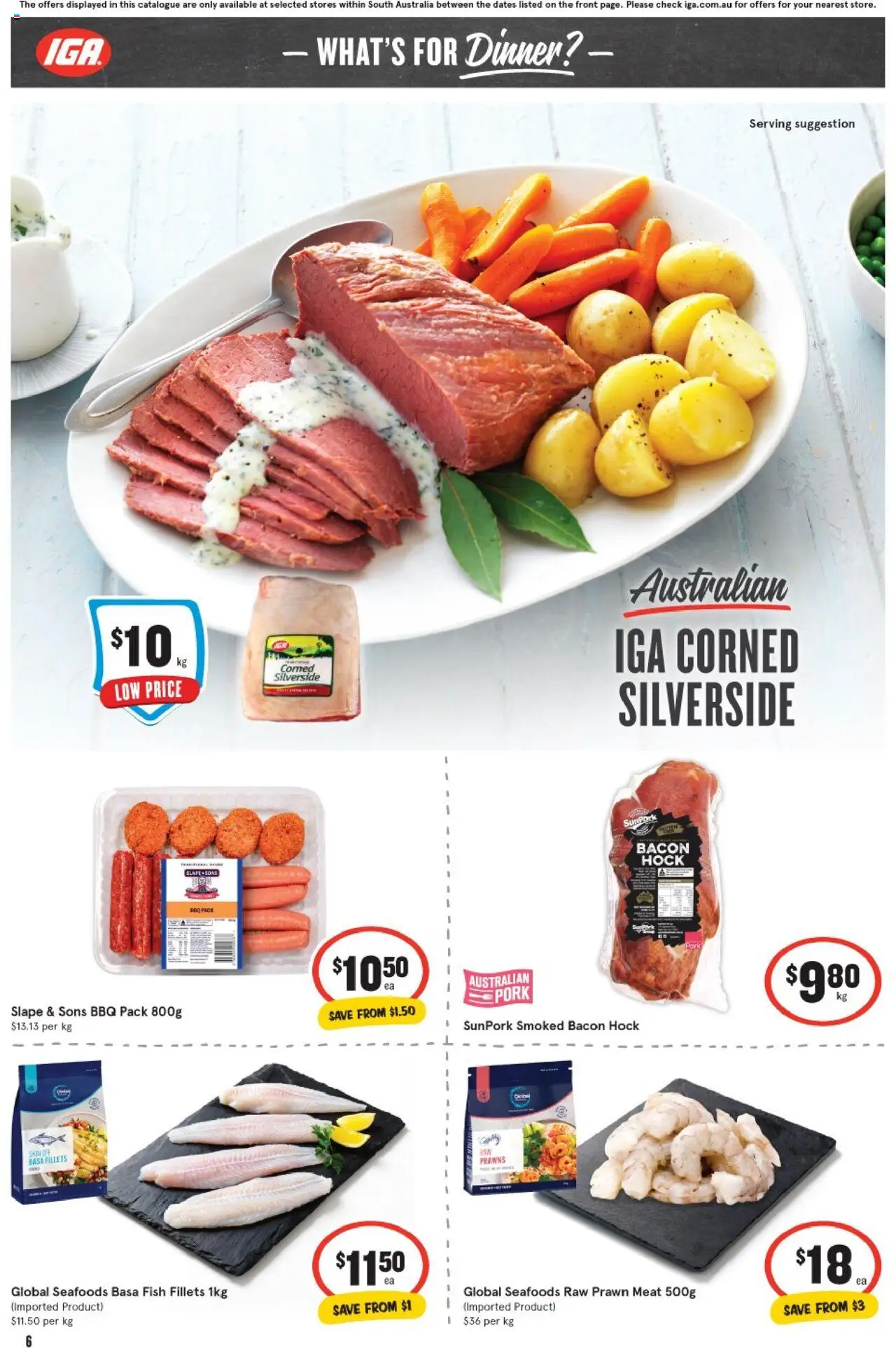 IGA catalogue - valid from 10.09.2025 | Page: 6 | Products: Bacon, Pork, Fish, Meat
