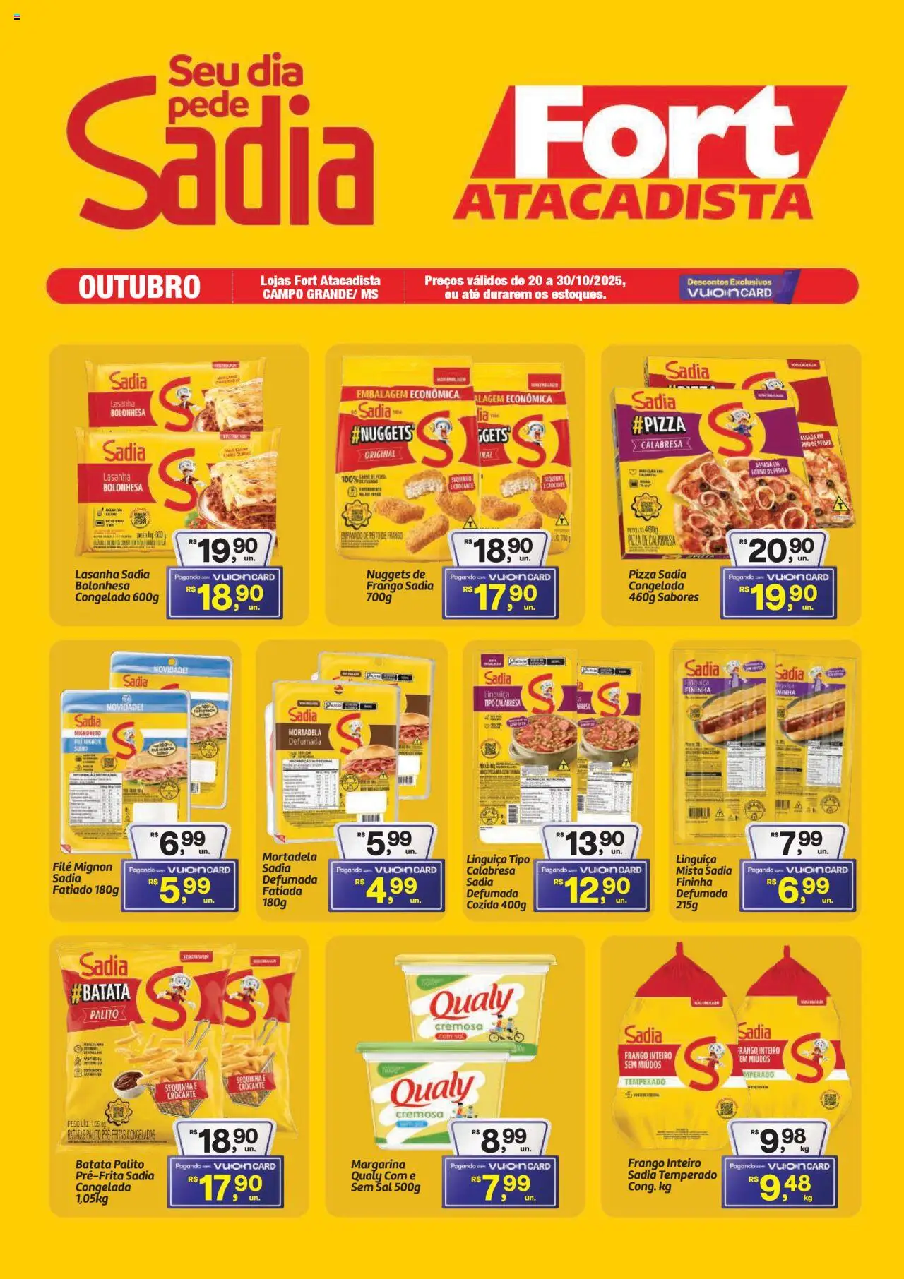 Fort Atacadista Folheto - válido de 20.10.2025 | Página: 1 | Produtos: Filé mignon, Sal, Frango, Margarina