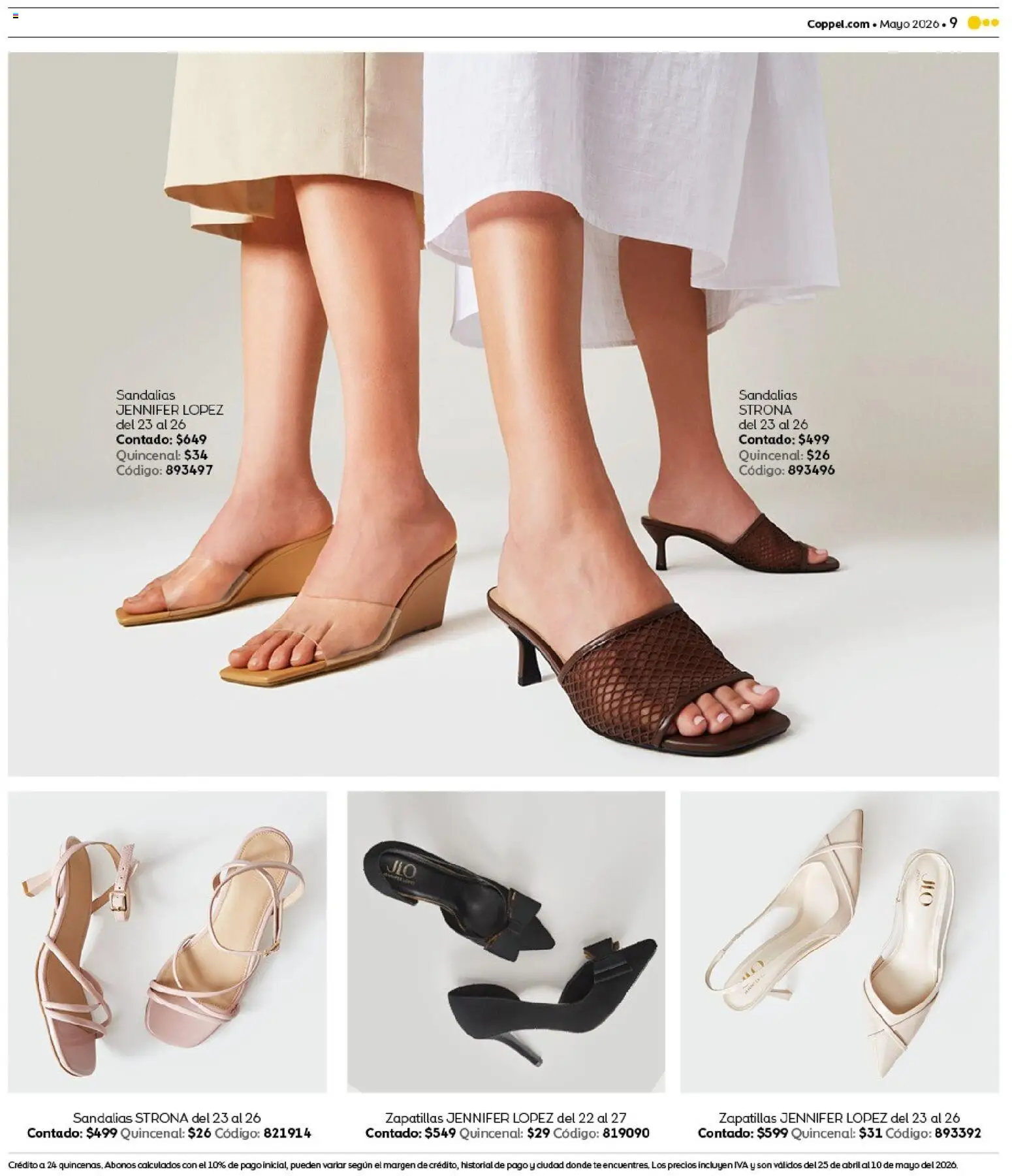 Nuevas ofertas de Coppel válidas en toda la República Mexicana desde el 25.04.2026. ¡Encuentra las mejores ofertas en Coppel catálogo Claro que la vas a querer! | Página: 9 | Productos: Sandalias, Zapatillas, Té