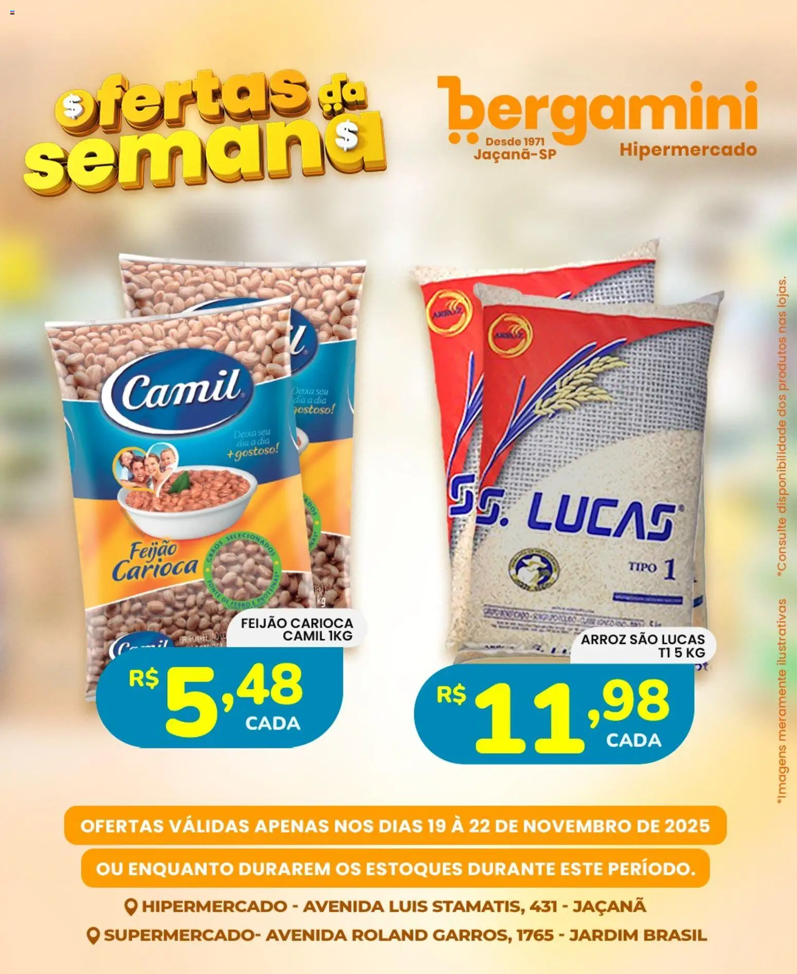 Supermercado Bergamini Folheto - válido de 19.11.2025 | Página: 3 | Produtos: Feijão, Arroz
