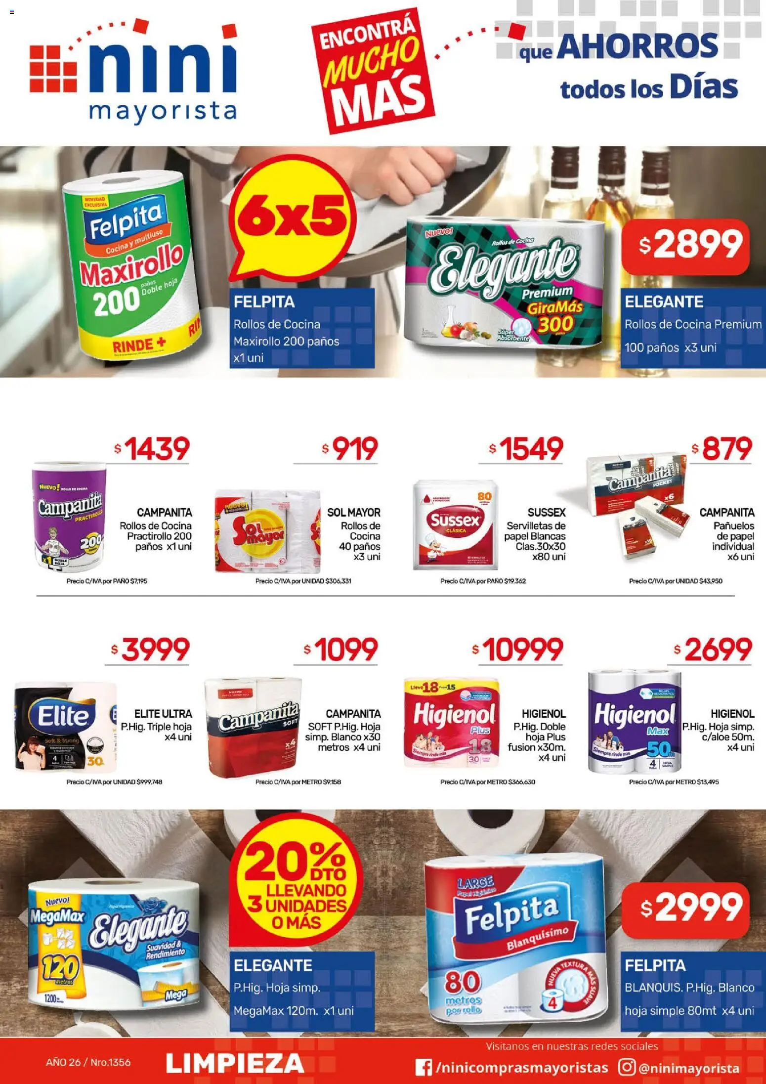 NINI Mayorista ofertas │ válido desde el 20.04.2026 | Página: 7 | Productos: Cocina, Servilletas, Individual