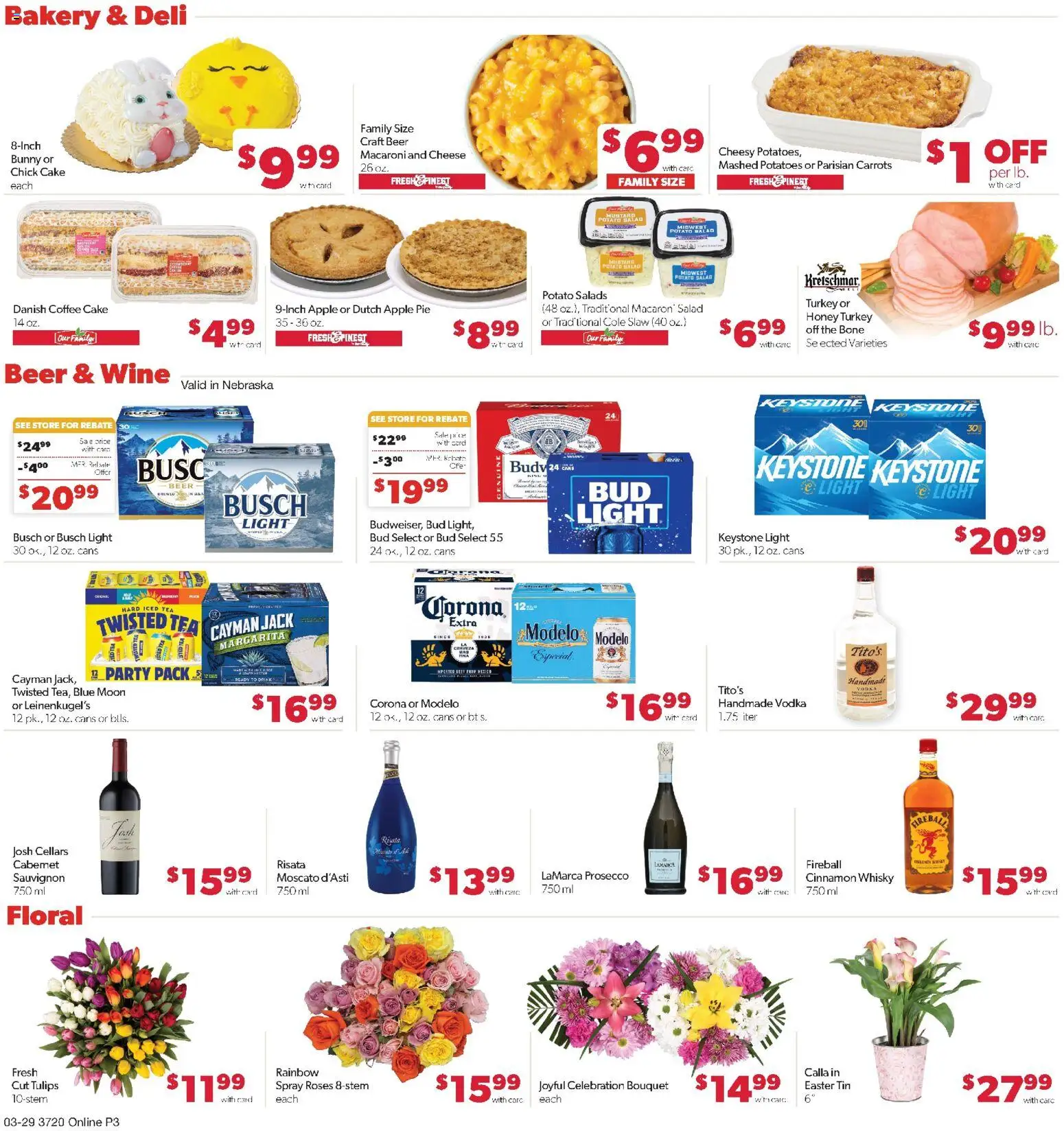 Family Fare Weekly Ad - NE - valid from 29.03.2026 | Page: 8 | Products: Cheese, Beer, Tea, Salad