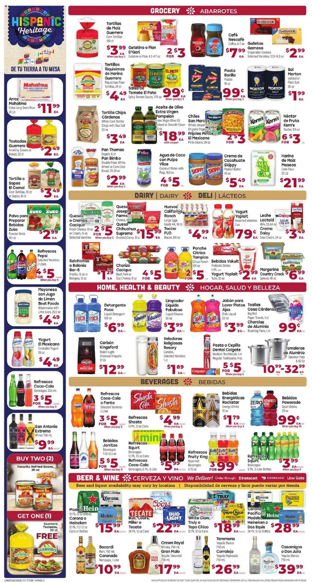 Cardenas Weekly Ad - valid from 17.09.2025 | Page: 2 | Products: Wine, Pasta, Chips, Cream