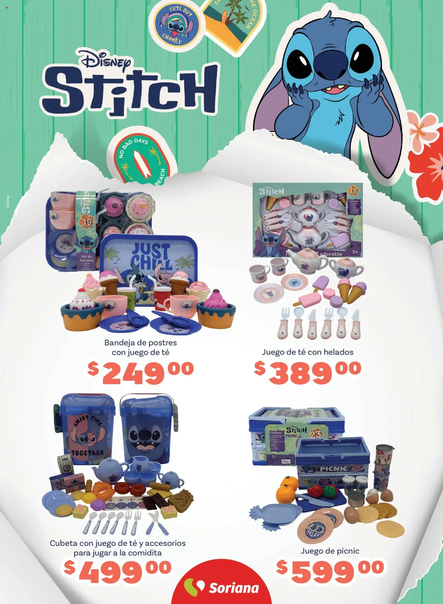 Nuevas ofertas de Soriana válidas en toda la República Mexicana desde el 26.03.2026. ¡Encuentra las mejores ofertas en Soriana Especial Stitch Híper! | Página: 8 | Productos: Bandeja, Galletas, Juego, Té
