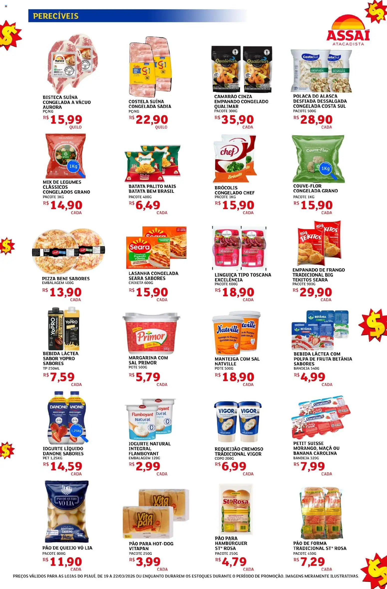 Assaí Atacadista ofertas - PI Folheto - válido de 19.03.2026 | Página: 3 | Produtos: Linguiça, Manteiga, Bandeja, Requeijão