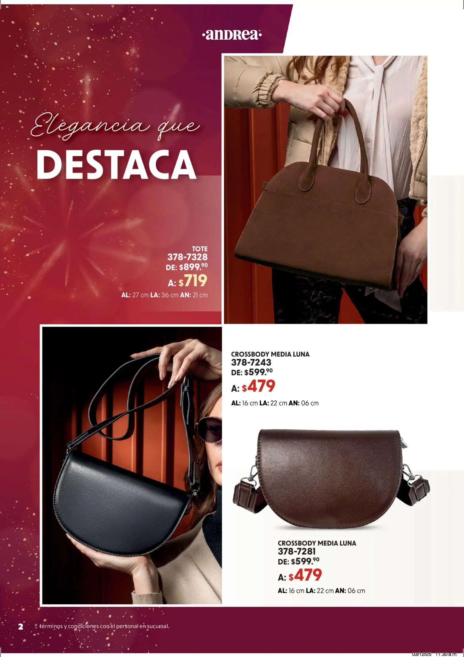 Nuevas ofertas de Andrea válidas en toda la República Mexicana desde el 07.12.2025. ¡Encuentra las mejores ofertas en Andrea catálogo Accesorízate esta Navidad! | Página: 2