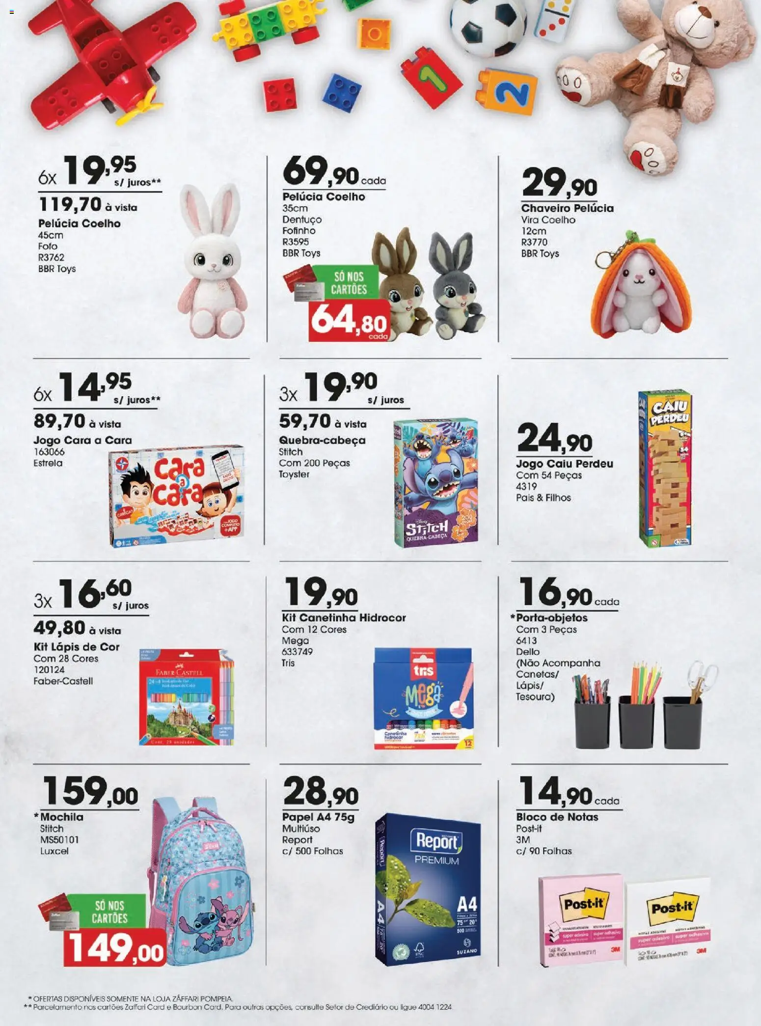 Zaffari Folheto - válido de 05.03.2026 | Página: 13 | Produtos: Lápis de cor, Tesoura, Pelúcia, Bourbon