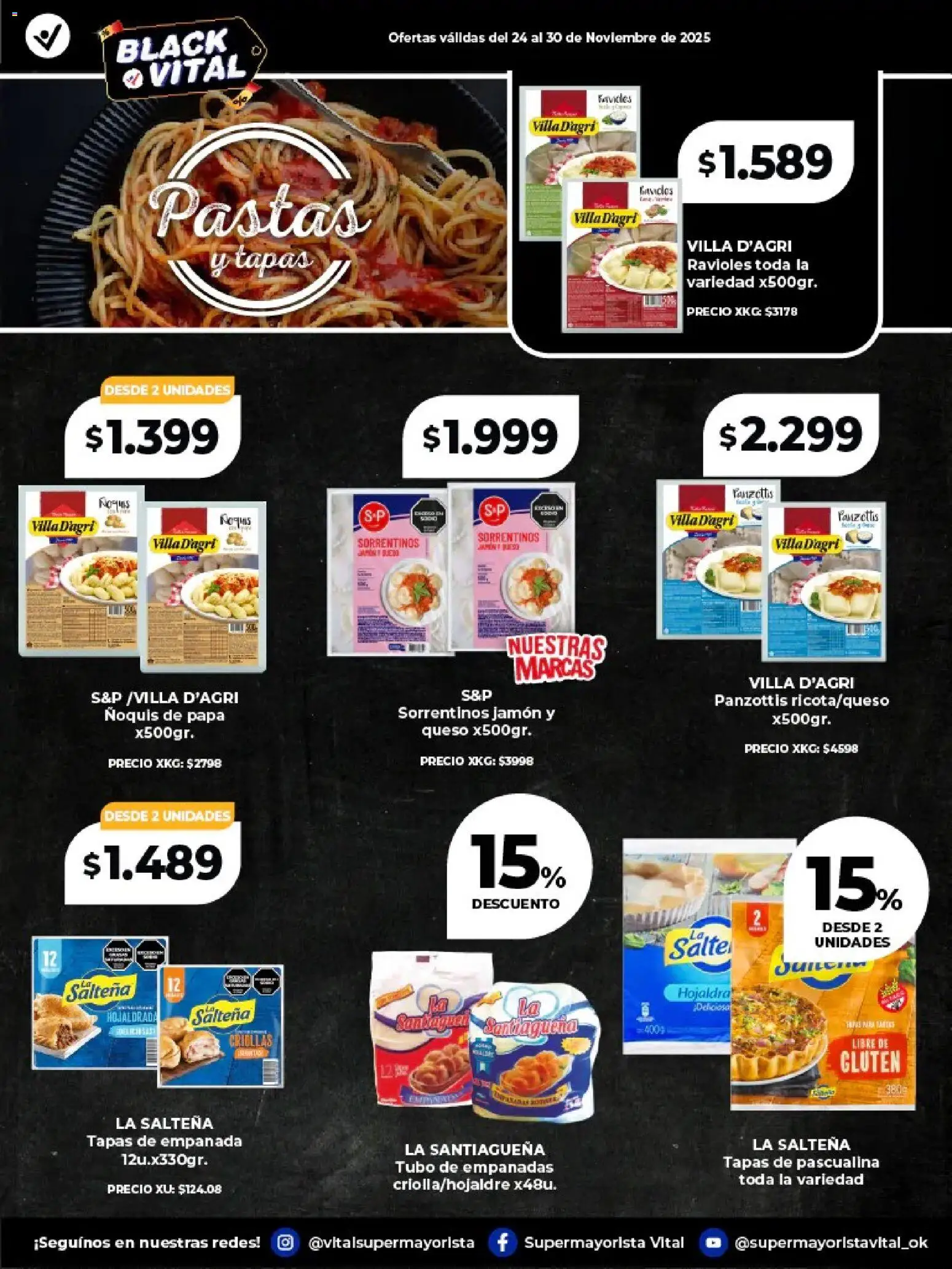 Vital - Especial de frescos │ válido desde el 24.11.2025 | Página: 9 | Productos: Papa, Jamón, Ravioles, Ñoquis