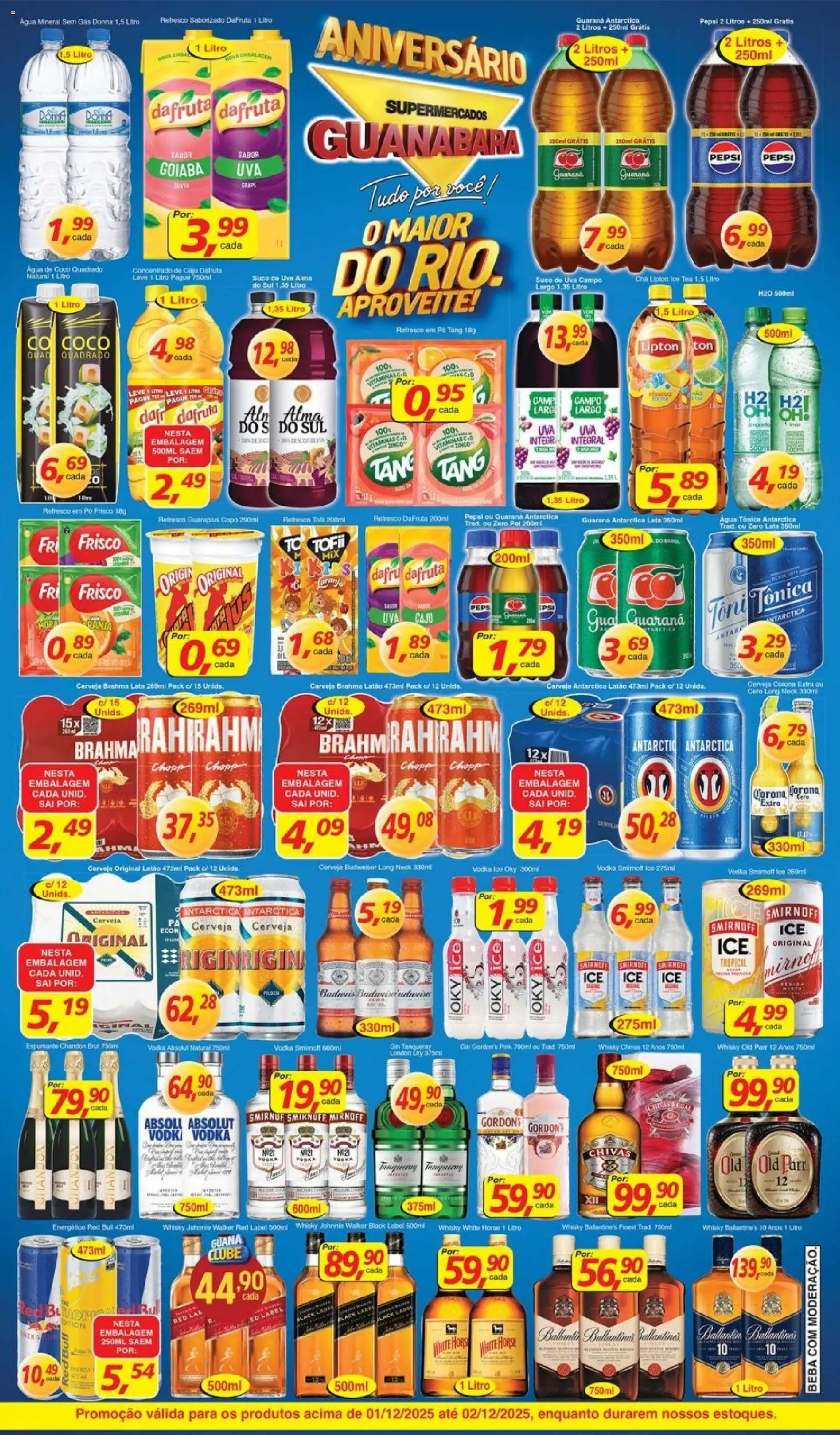 Supermercados Guanabara Folheto - válido de 01.12.2025 | Página: 6 | Produtos: Água tônica, Cerveja, Vodka, Água mineral