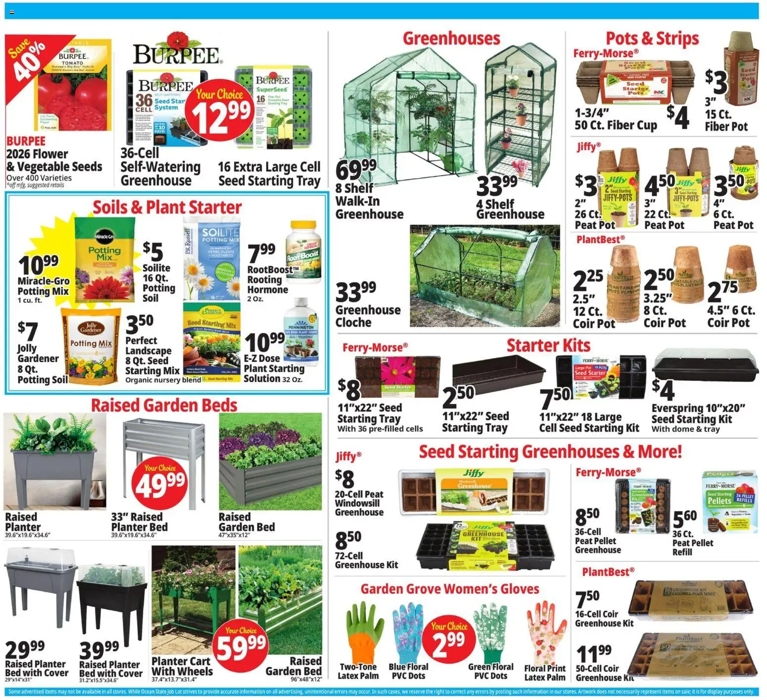 Ocean State Job Lot Weekly Ad - valid from 22.01.2026 | Page: 6 | Products: Bed, Shelf, Vegetables, Gloves