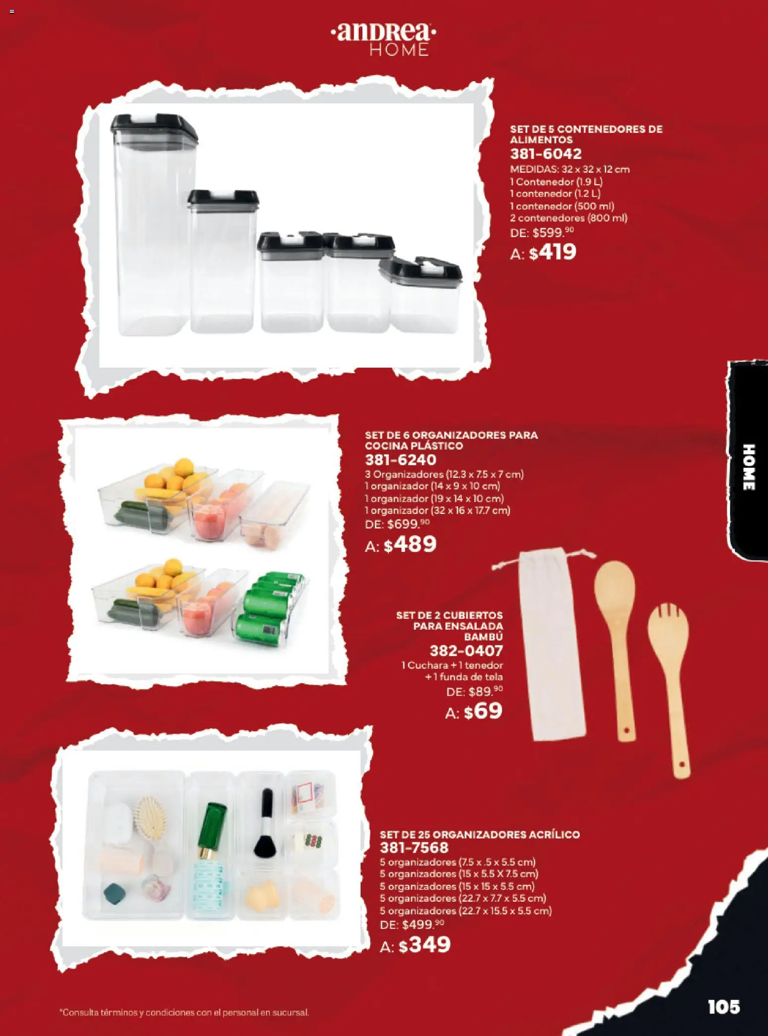 Nuevas ofertas de Andrea válidas en toda la República Mexicana desde el 02.11.2025. ¡Encuentra las mejores ofertas en Andrea Buen Fin ! | Página: 105 | Productos: Ensalada, Funda, Contenedor, Tenedor