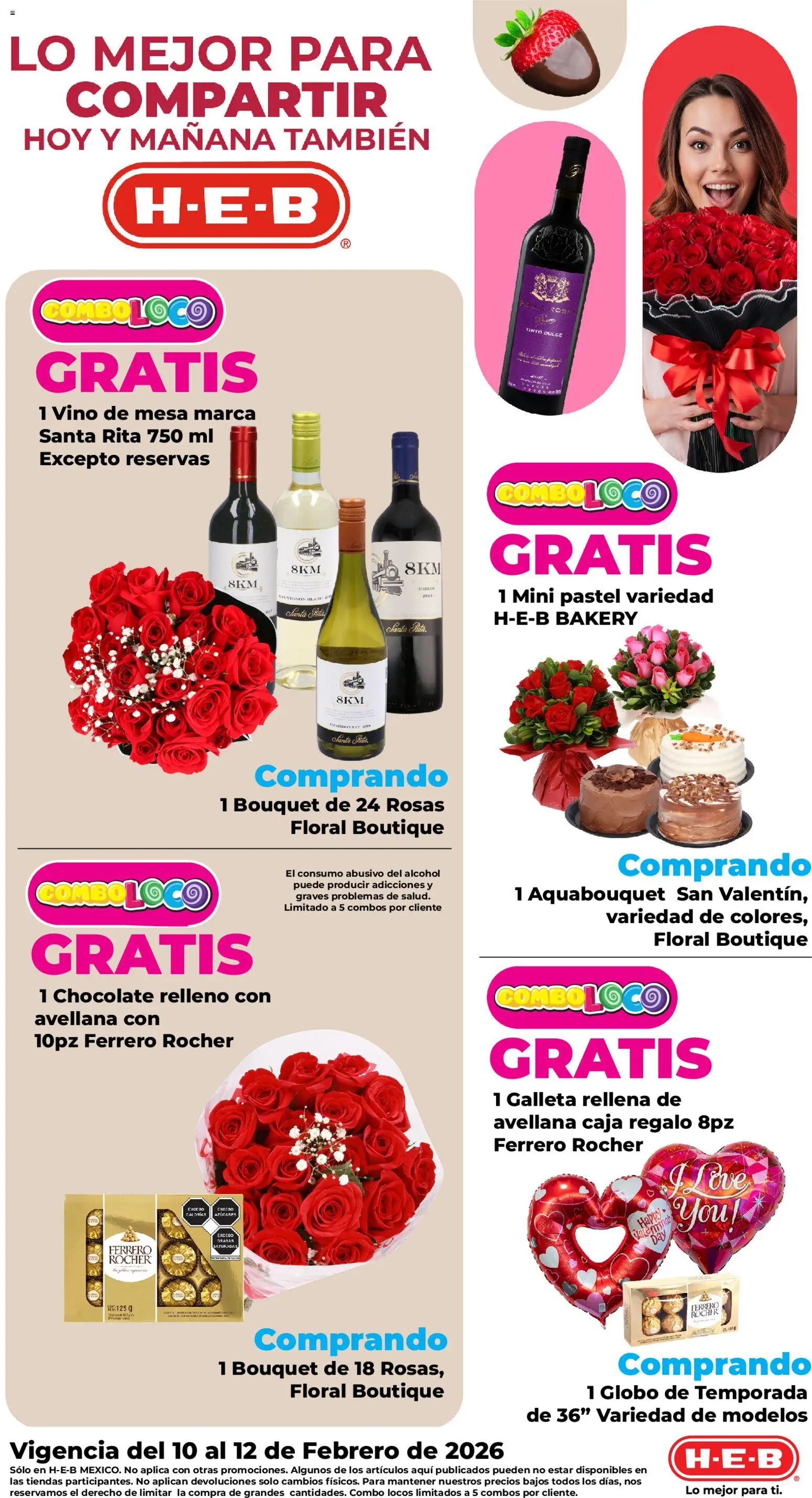 Nuevas ofertas de H-E-B válidas en toda la República Mexicana desde el 10.02.2026. ¡Encuentra las mejores ofertas en H-E-B folleto Lo mejor para compartir! | Página: 1