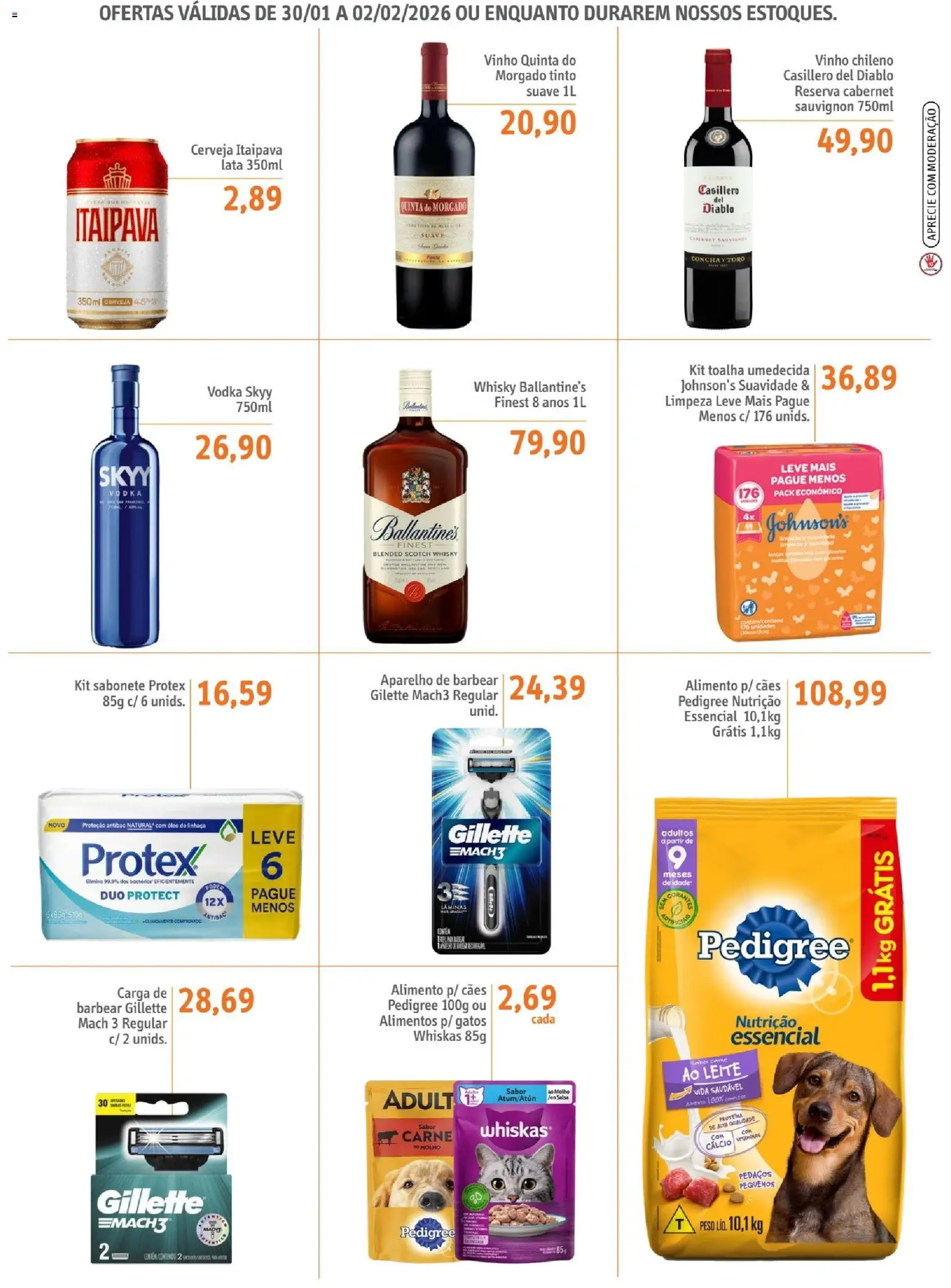 Sonda Folheto - válido de 30.01.2026 | Página: 3 | Produtos: Óleo, Carne, Vodka, Aparelho de barbear