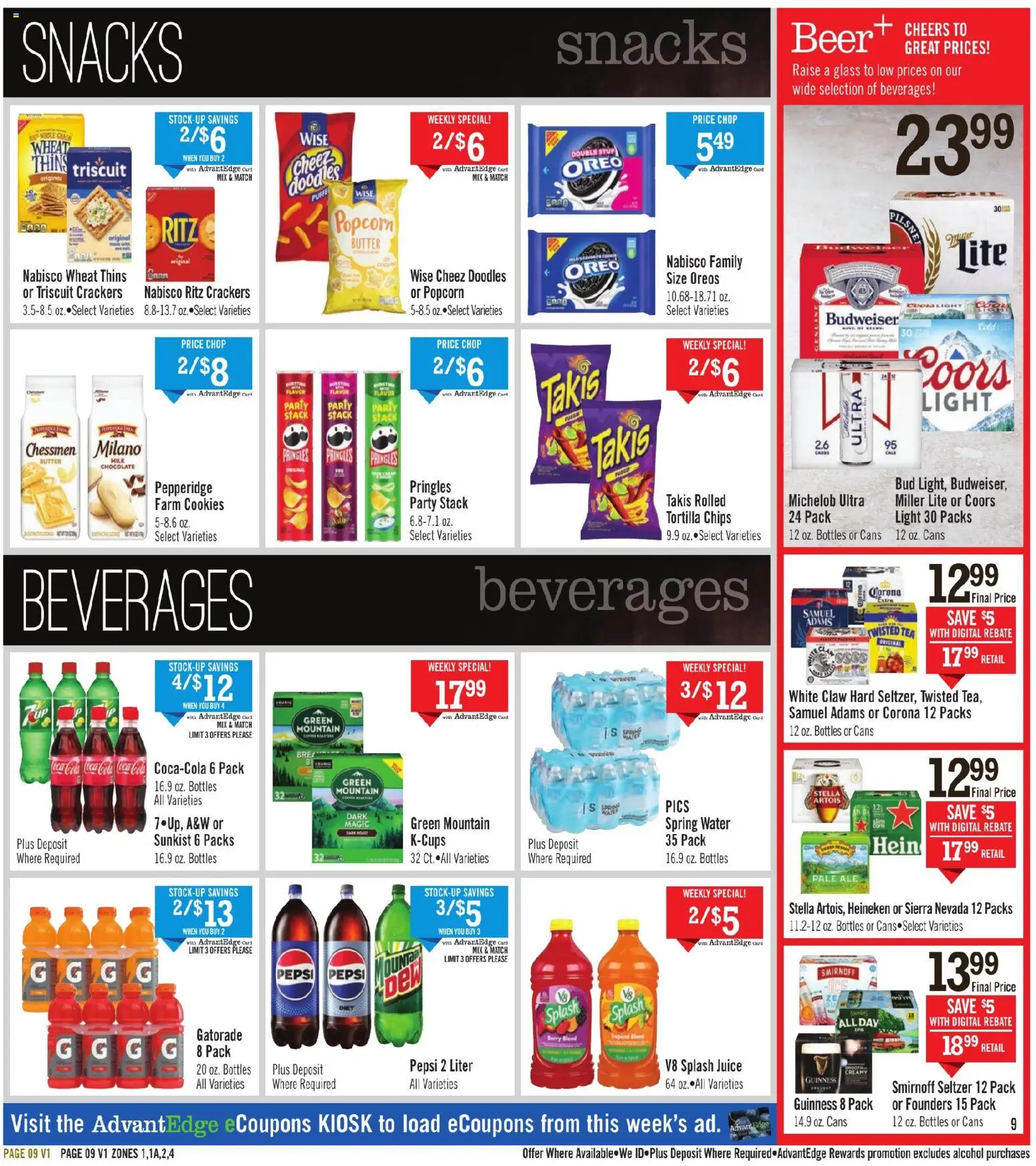 Price Chopper Weekly Ad - valid from 29.11.2025 | Page: 9 | Products: Butter, Beer, Cookies, Water