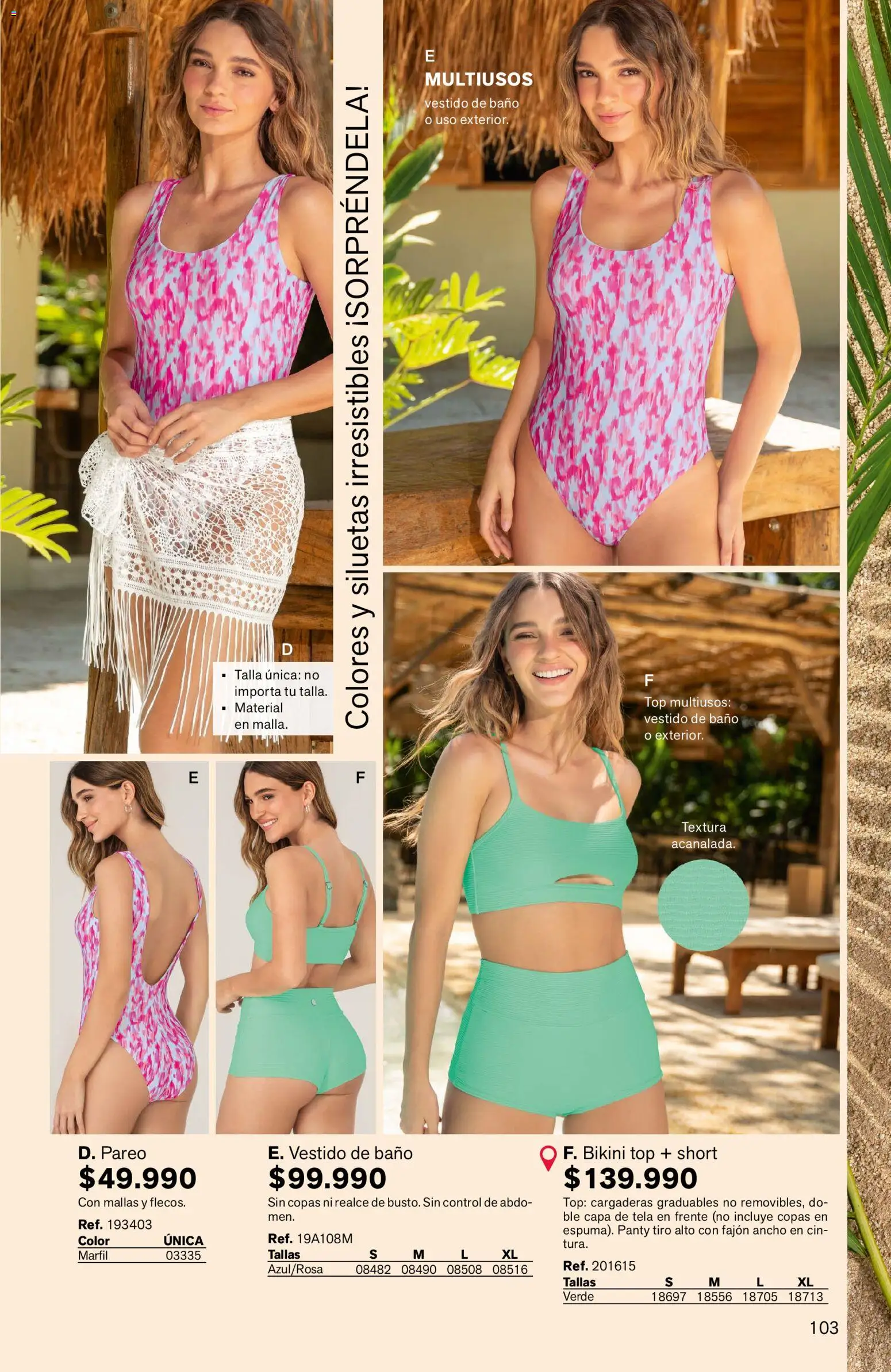 Leonisa revista - valida desde el 03.04.2026 | Página: 103 | Productos: Bikini, Short, Vestido de baño, Pareo