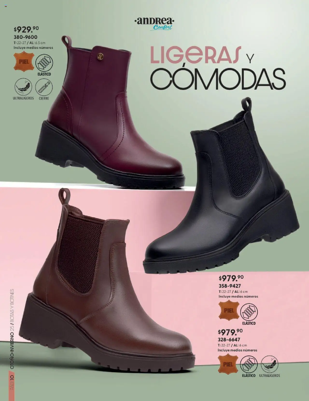 Nuevas ofertas de Andrea válidas en toda la República Mexicana desde el 24.08.2025. ¡Encuentra las mejores ofertas en Andrea - CCatálogo Calzado Confort Otoño! | Página: 10 | Productos: Botas, Botines