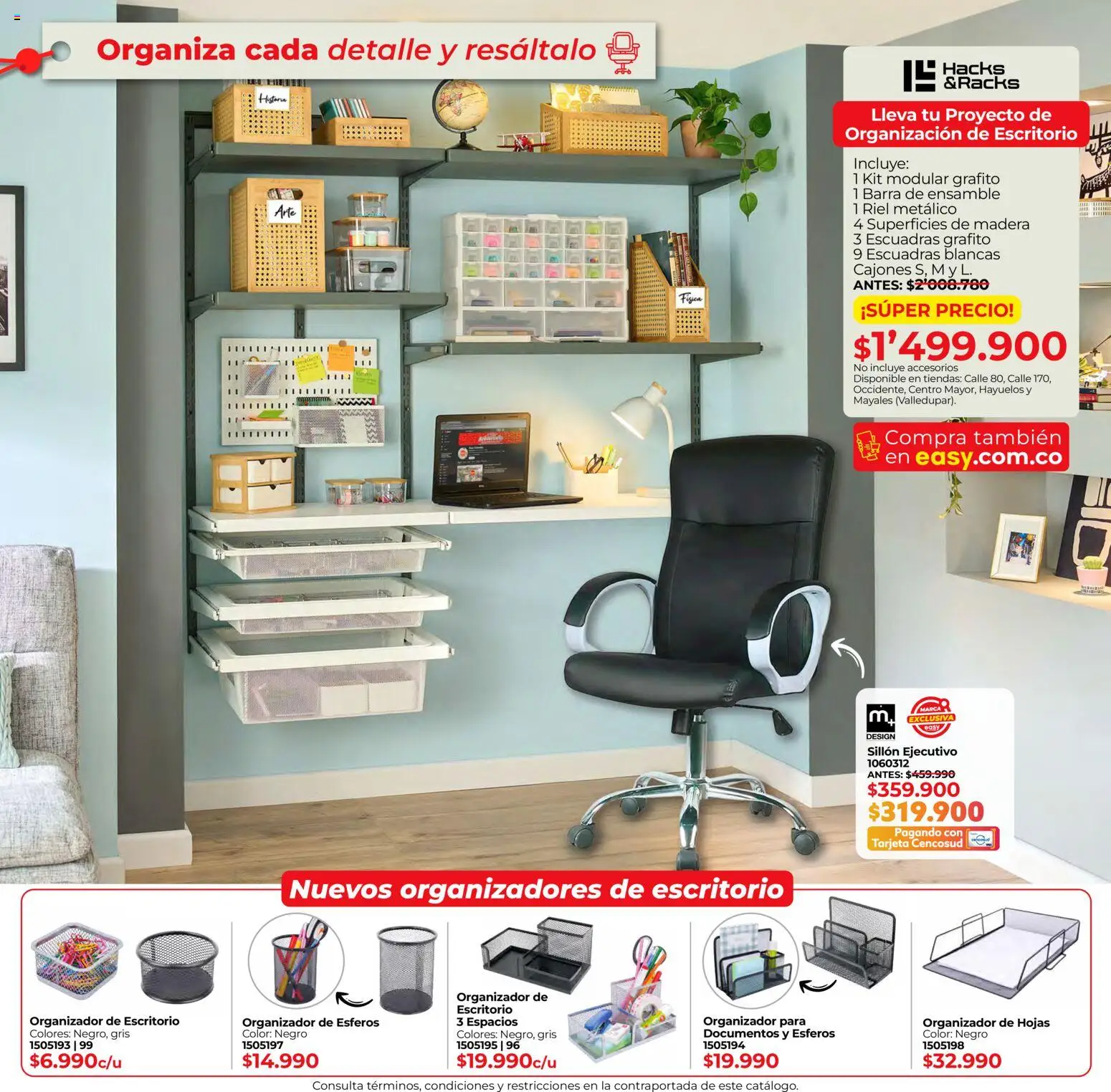 Easy revista - valida desde el 15.01.2026 | Página: 13 | Productos: Escritorio, Riel, Sillón, Organizador