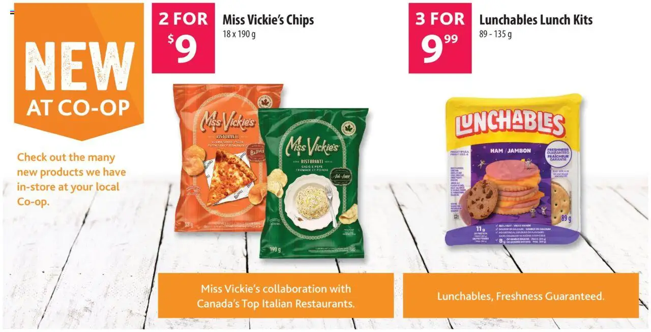 Co-op Food flyer valid from 09.10.2025 | Page: 6 | Products: Chips, Vodka, Ham, Pizza