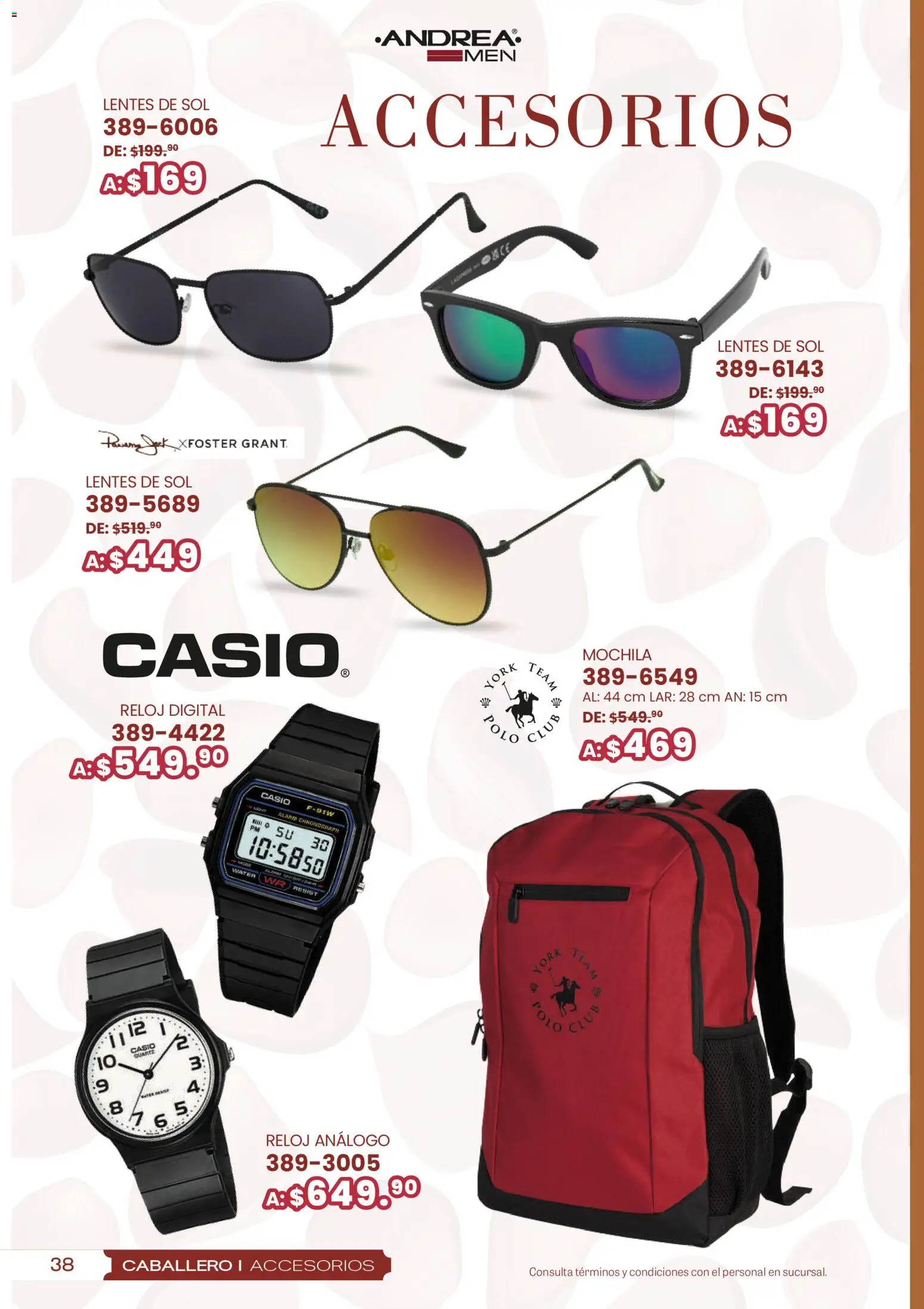 Nuevas ofertas de Andrea válidas en toda la República Mexicana desde el 25.01.2026. ¡Encuentra las mejores ofertas en Andrea catálogo San Vatentín! | Página: 38 | Productos: Lentes, Mochila, Lentes de sol, Reloj