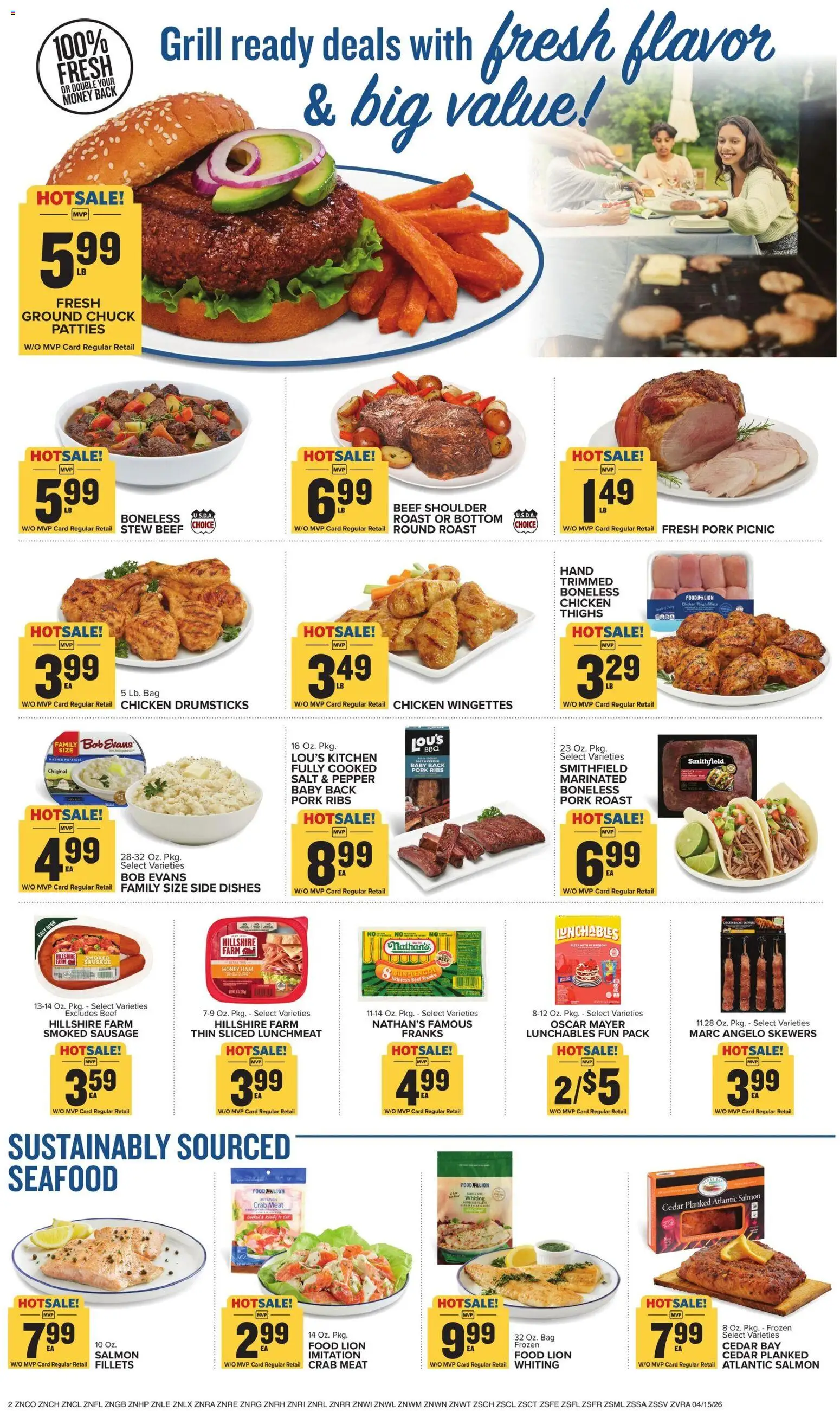 Food Lion Weekly Ad - valid from 15.04.2026 | Page: 4 | Products: Ham, Beef, Pepper, Seafood