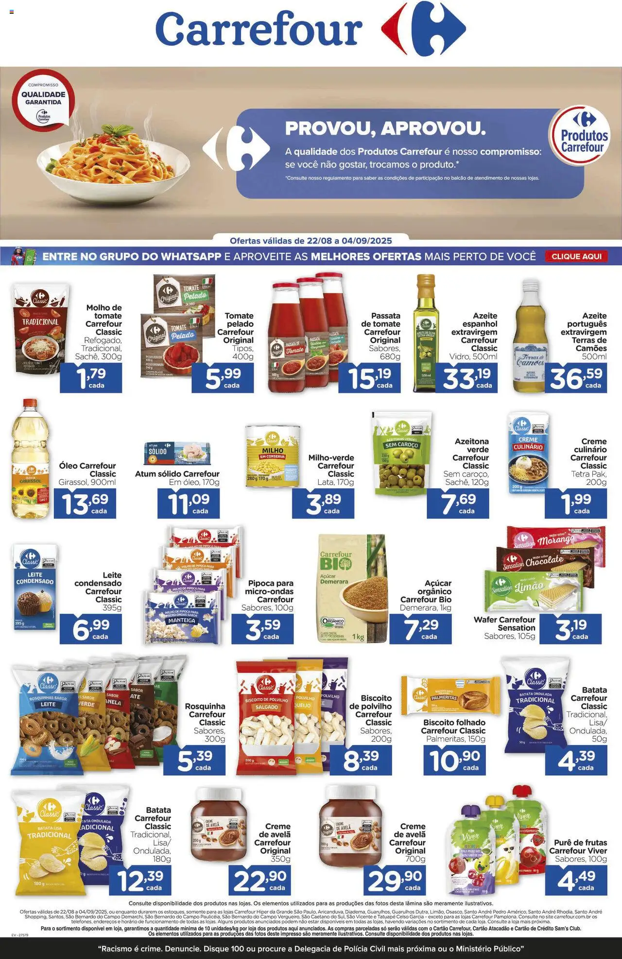 Carrefour Folheto - válido de 22.08.2025 | Página: 14 | Produtos: Azeite, Atum, Leite condensado, Pipoca