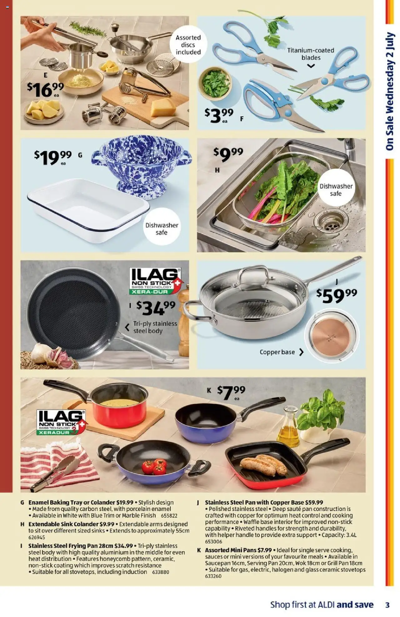 Aldi catalogue - valid from 02.07.2025 | Page: 3 | Products: Sink, Safe, Dishwasher, Grill