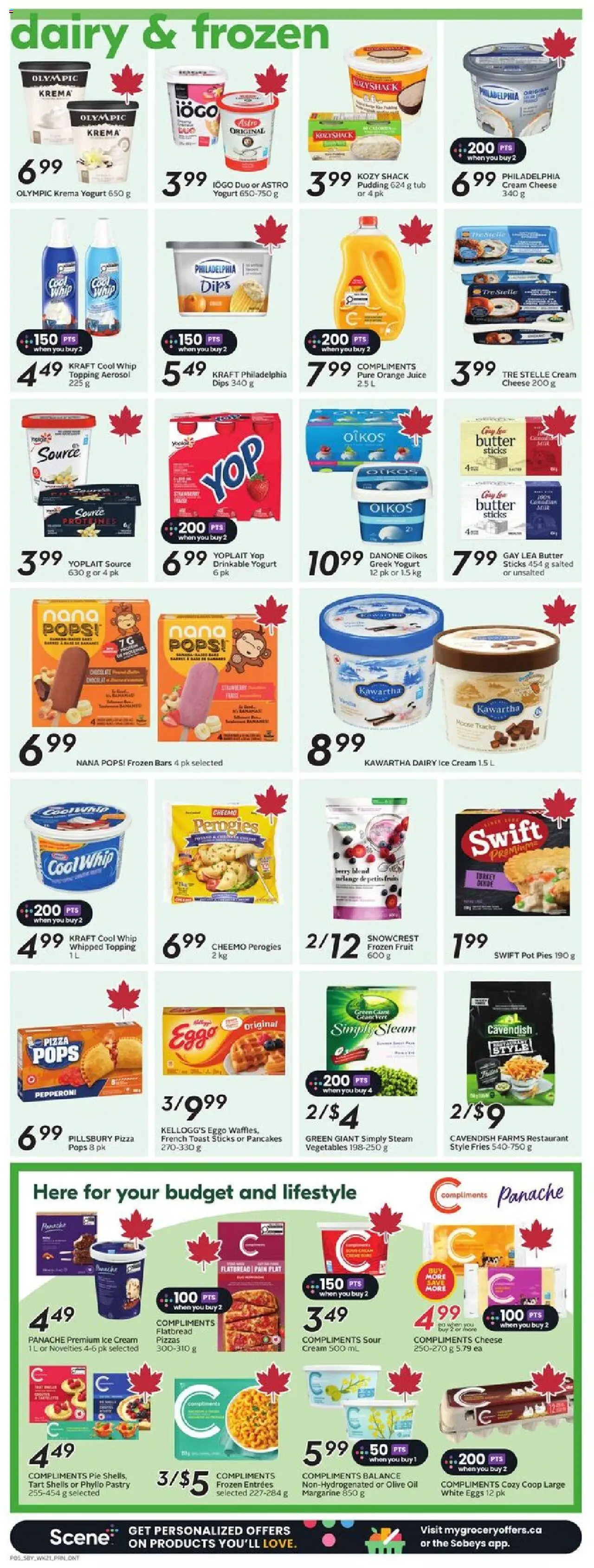 Sobeys flyer valid from 18.09.2025 | Page: 8 | Products: Butter, Cheese, Oil, Juice