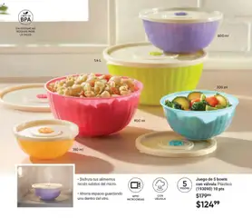 Vista previa de Juego de 5 bowls con válvula Plástico., Set of 5 plastic bowls with valve., nuevo folleto de la tienda, válido en México a partir del 02.04.2026 | Página: 73