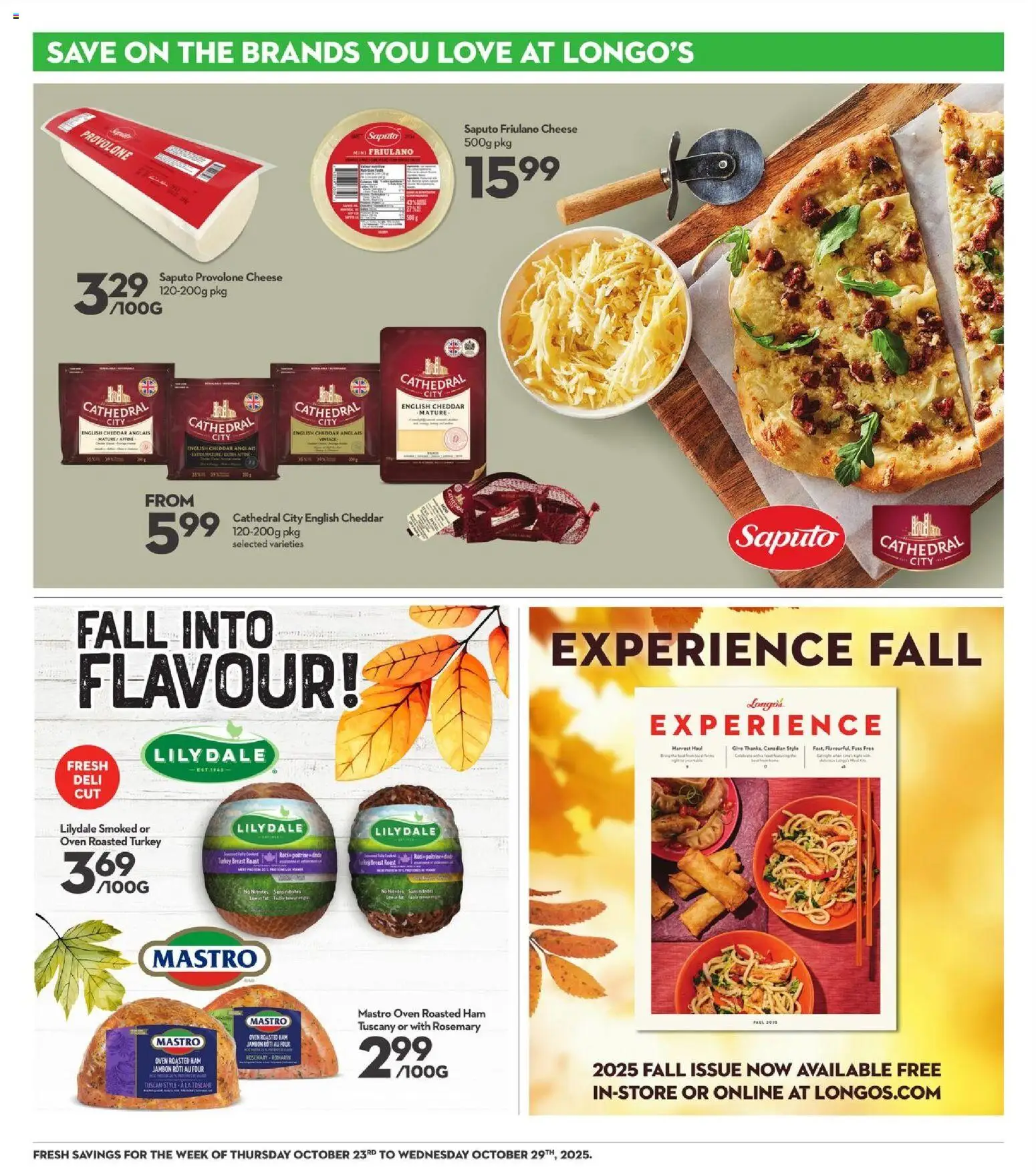Longo's flyer valid from 23.10.2025 | Page: 19 | Products: Turkey, Oven, Cheese, Ham