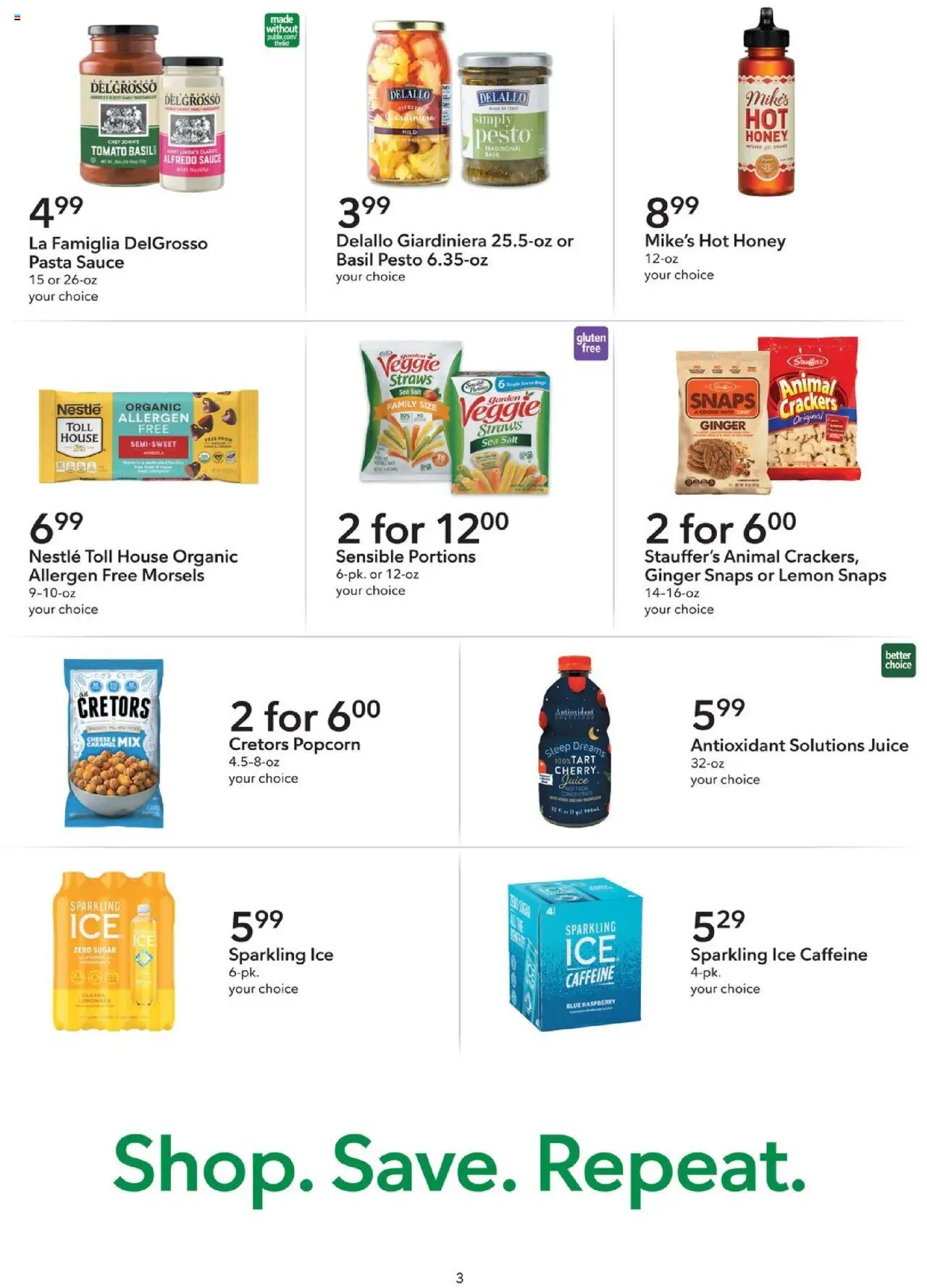 Publix Extra Savings - valid from 20.09.2025 | Page: 3 | Products: Juice, Pasta, Salt, Raspberry