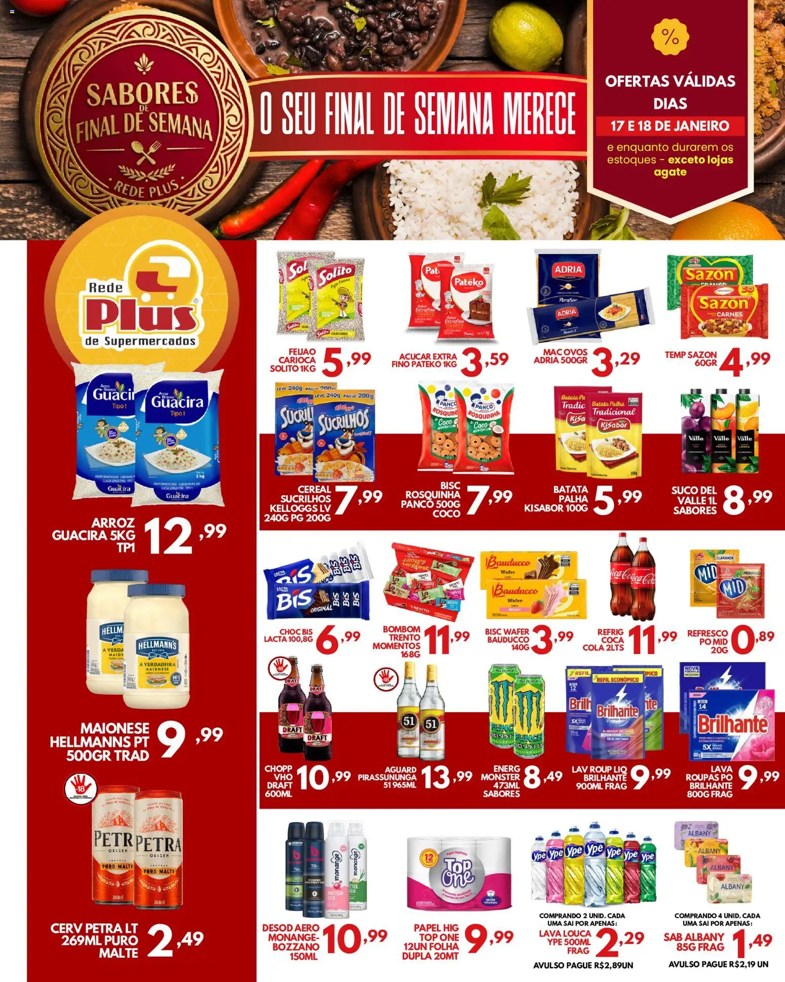 Rede Plus Supermercados Folheto - válido de 16.01.2026 | Página: 3 | Produtos: Cola, Arroz, Sucrilhos, Pá