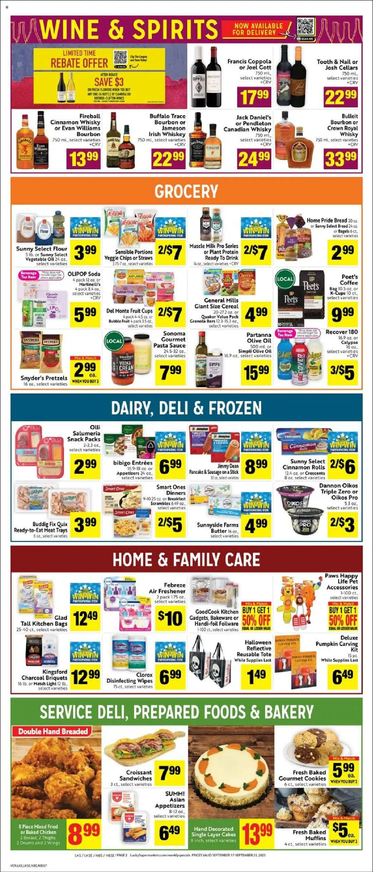 Lucky Supermarkets Weekly Ad - valid from 17.09.2025 | Page: 2 | Products: Pasta, Cream, Cookies, Pumpkin
