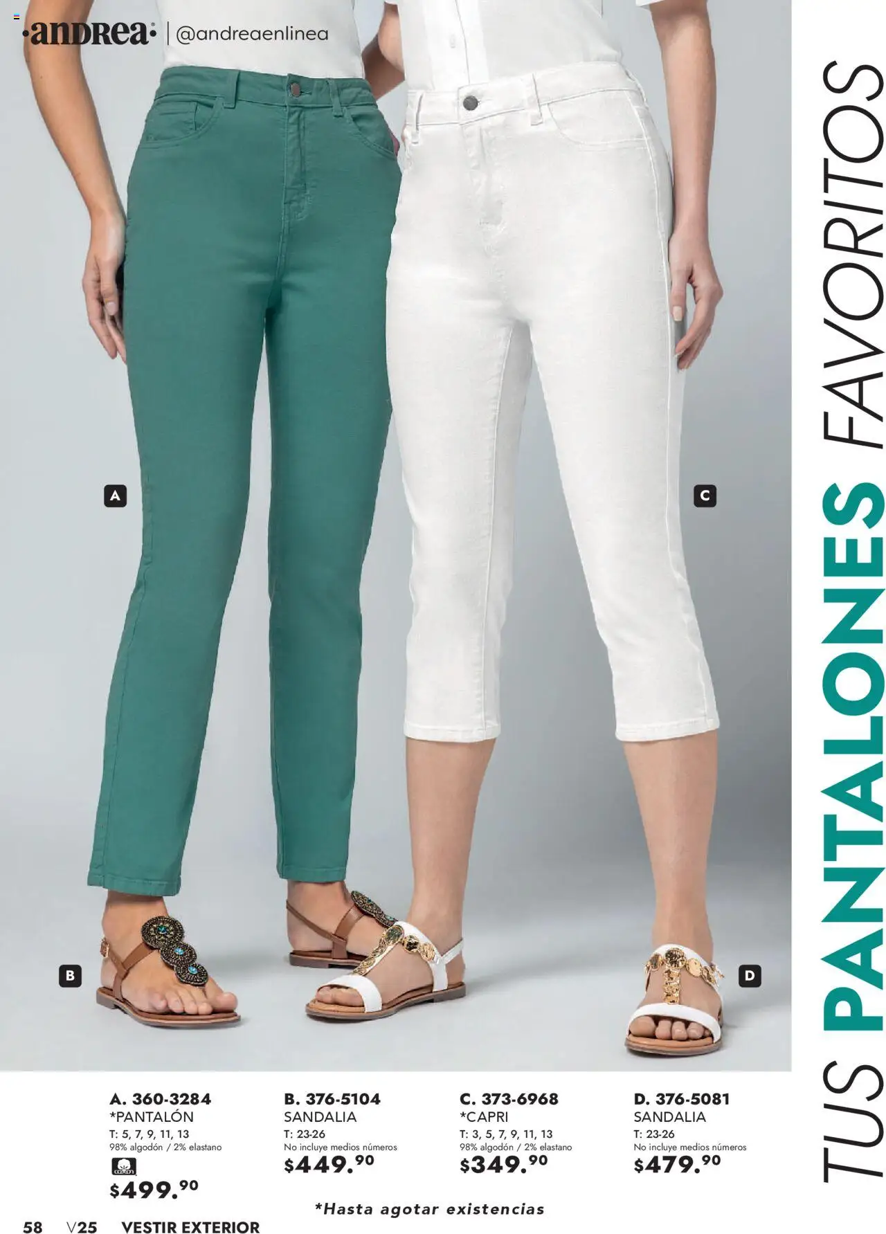 Nuevas ofertas de Andrea válidas en toda la República Mexicana desde el 25.05.2025. ¡Encuentra las mejores ofertas en Andrea - Catálogo Vestir Exterior! | Página: 58 | Productos: Pantalones, Algodón