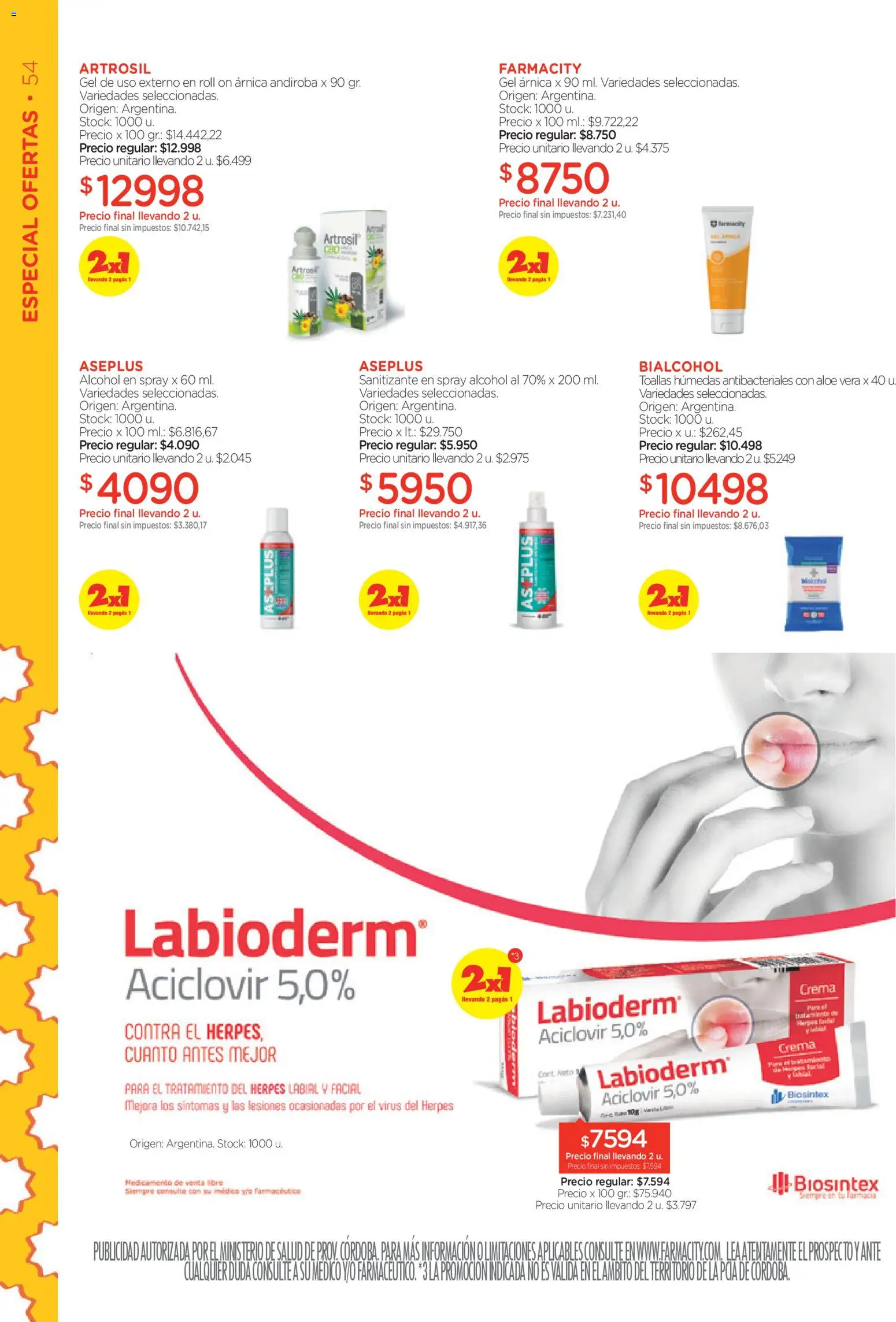 Farmacity catálogo │ válido desde el 03.03.2026 | Página: 54 | Productos: Sanitizante, Toallas, Té, Crema