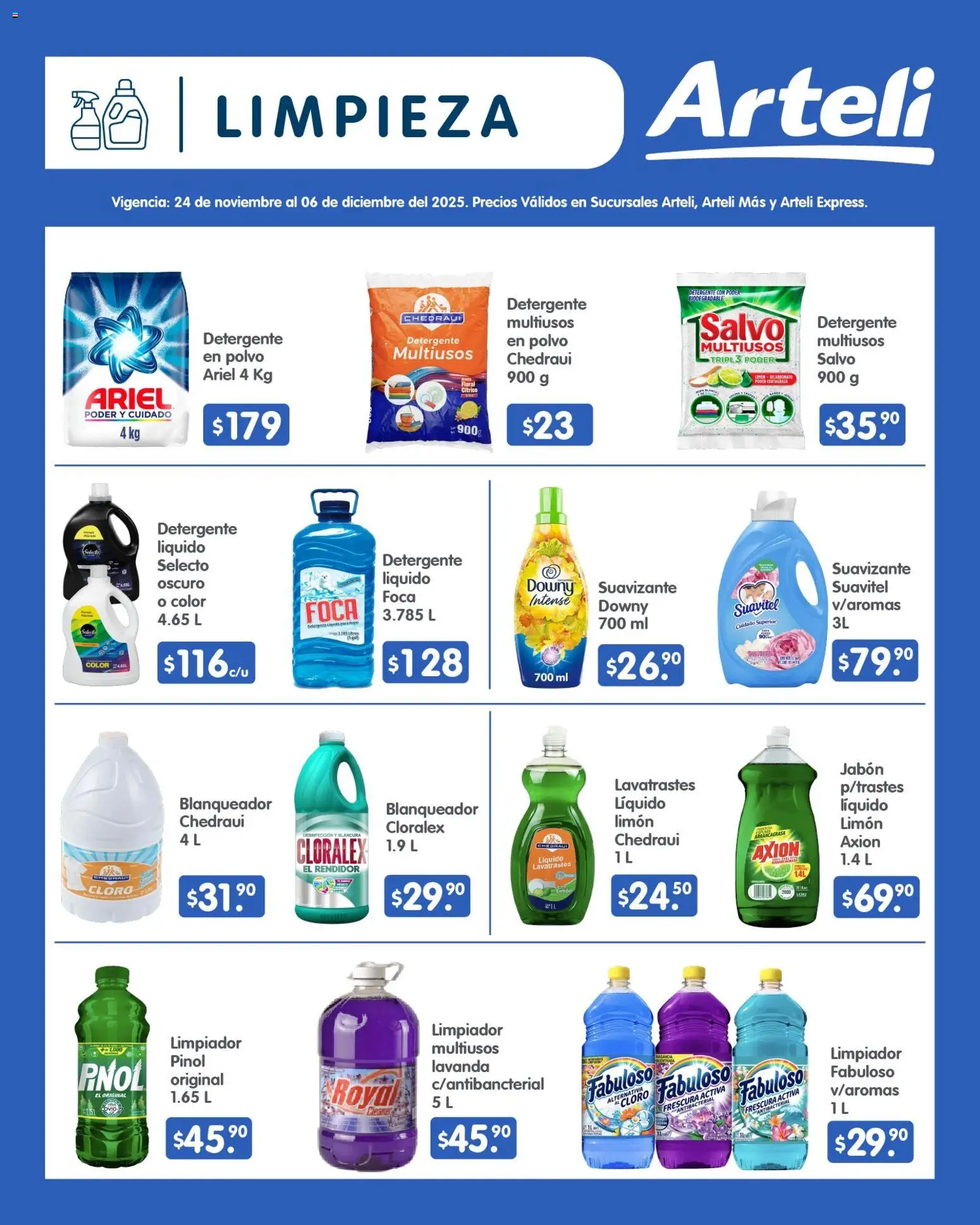 Nuevas ofertas de Arteli válidas en toda la República Mexicana desde el 24.11.2025. ¡Encuentra las mejores ofertas en Arteli folleto Quincenal! | Página: 13 | Productos: Detergente, Suavizante, Polvo, Jabón
