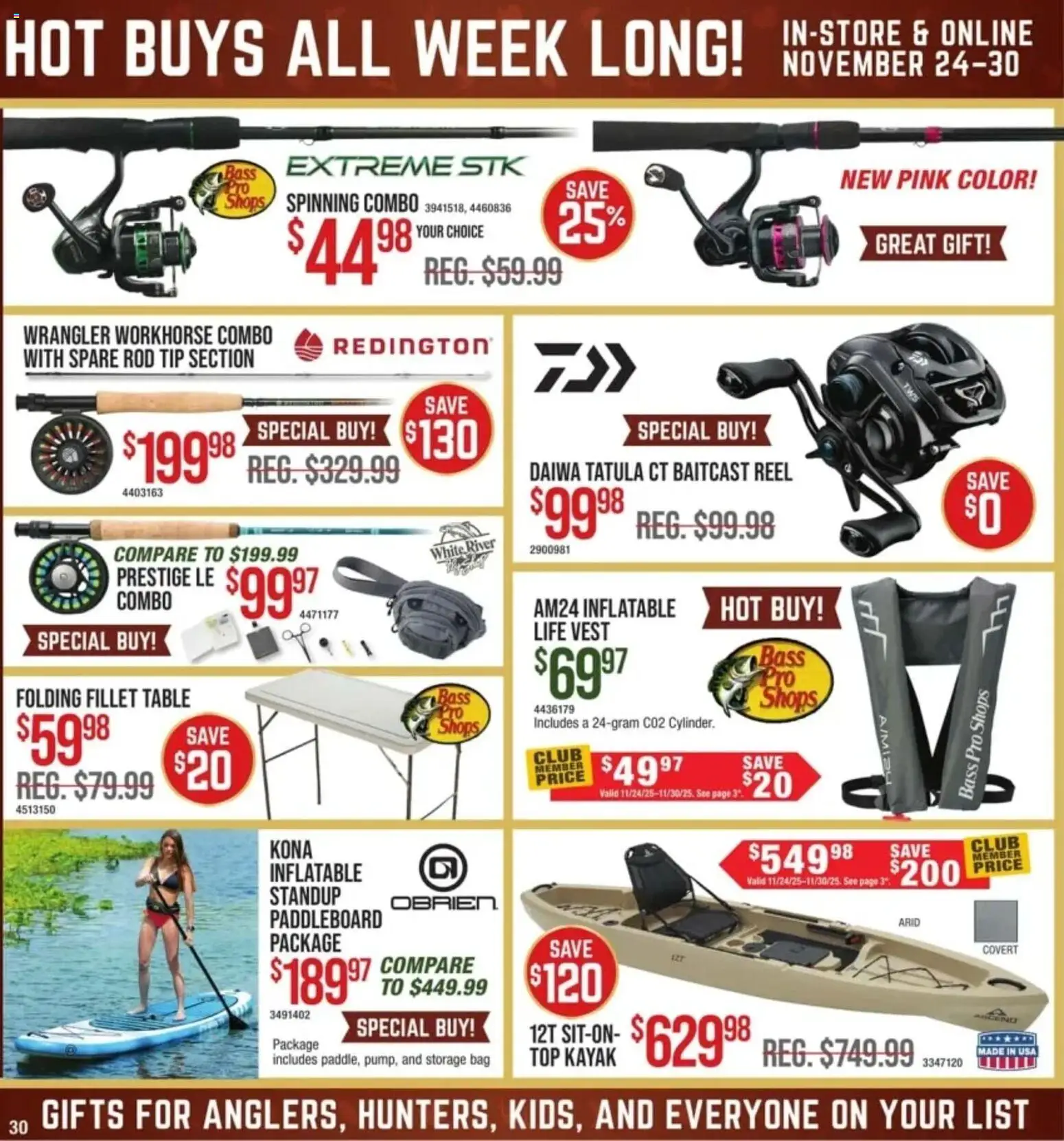 Cabela's Black Friday - valid from 24.11.2025 | Page: 30 | Products: Table, Kayak, Bag, Rod