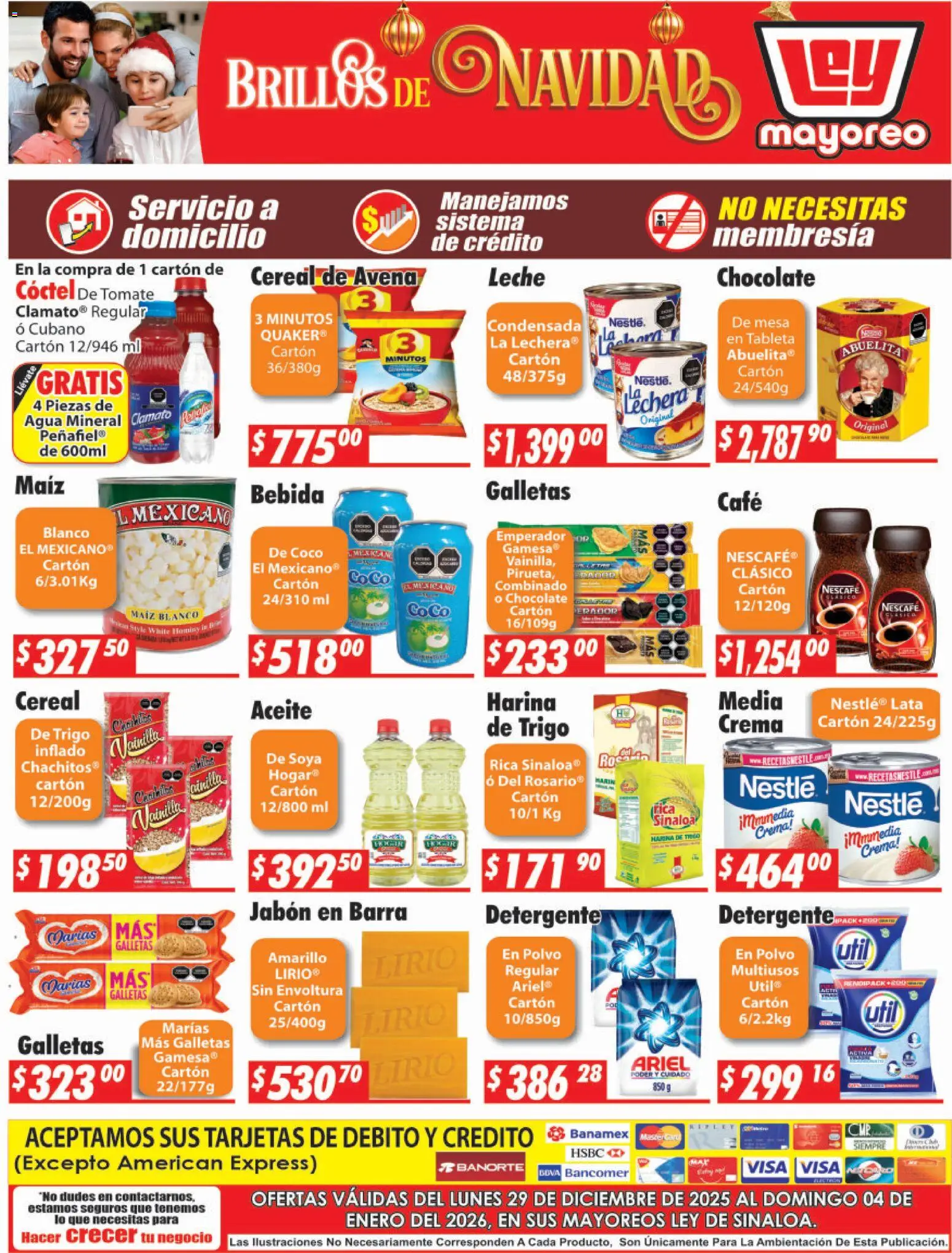 Nuevas ofertas de Casa Ley válidas en toda la República Mexicana desde el 29.12.2025. ¡Encuentra las mejores ofertas en Casa Ley folleto Sinaloa! | Página: 1 | Productos: Harina, Crema, Leche, Tableta