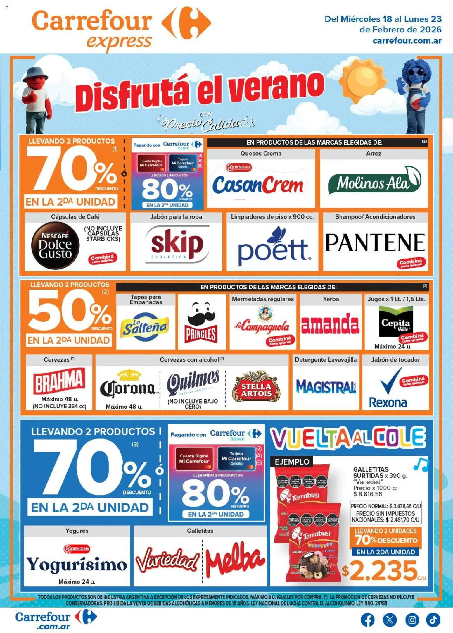 Carrefour - Disfrutá el verano │ válido desde el 18.02.2026 | Página: 1 | Productos: Jabón, Ropa, Cerveza, Arroz
