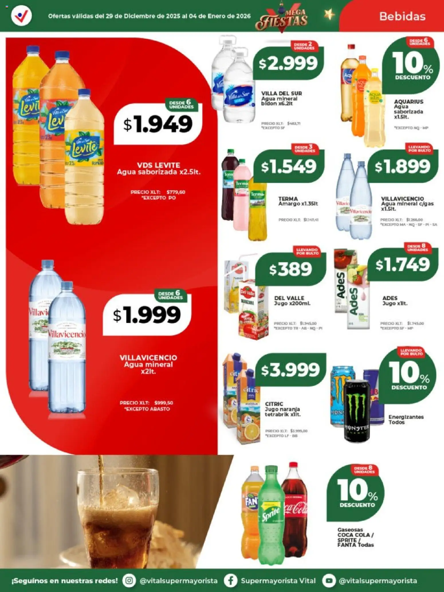 Vital - Ofertas - Laferrere  │ válido desde el 29.12.2025 | Página: 18 | Productos: Bidón, Manzana, Jugo, Agua saborizada