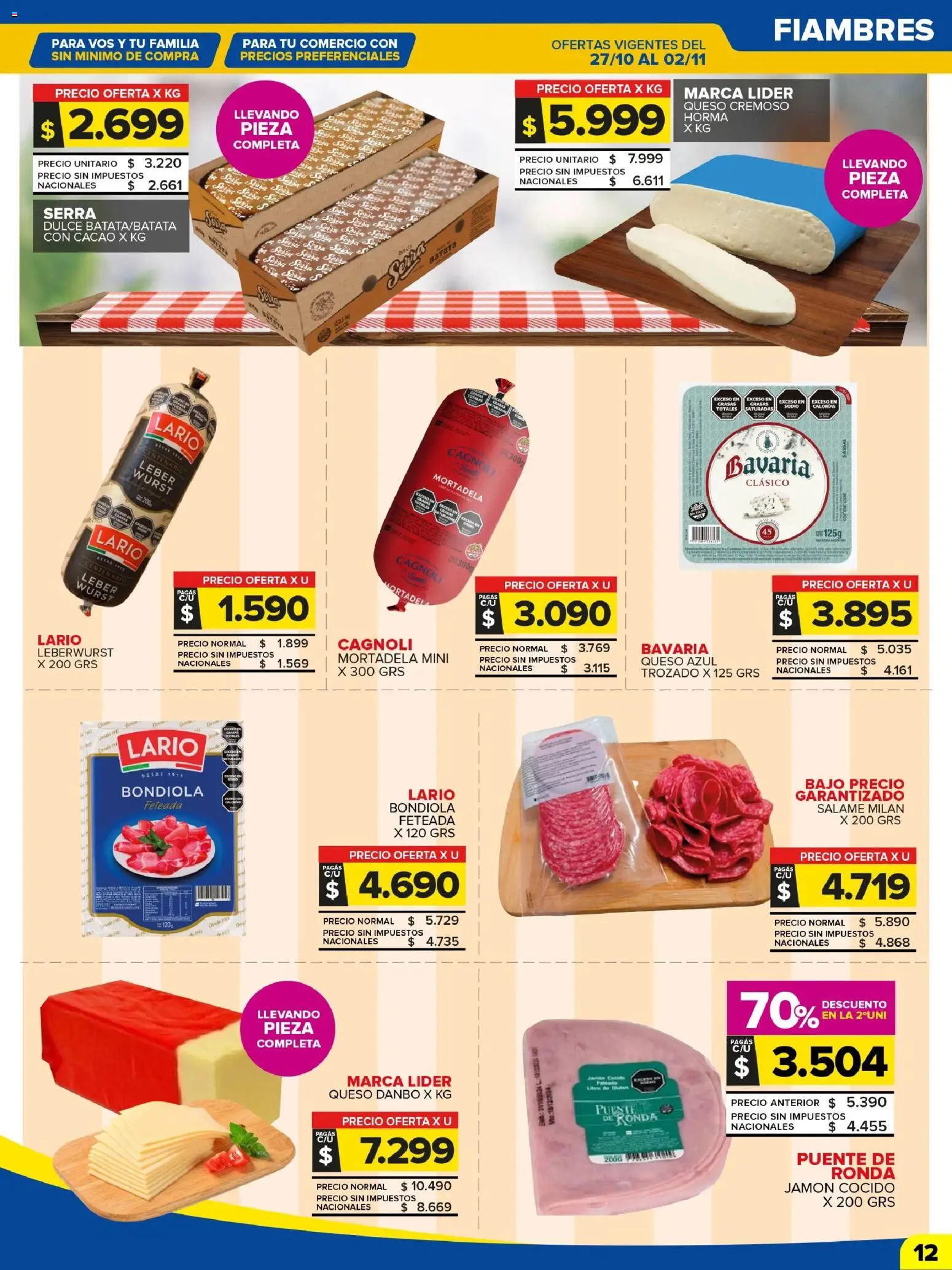 Carrefour Maxi catálogo │ válido desde el 27.10.2025 | Página: 12 | Productos: Mortadela, Queso, Jamón, Cacao